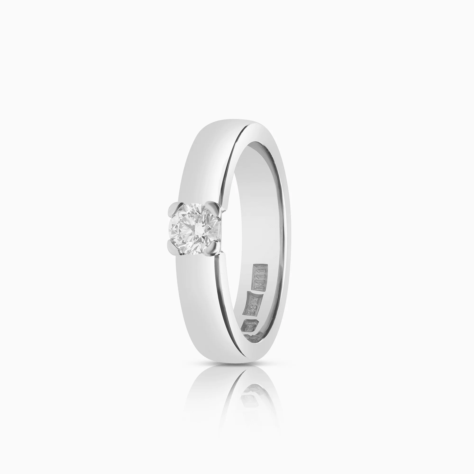 Solitaire ring 0.30ct 18K white gold