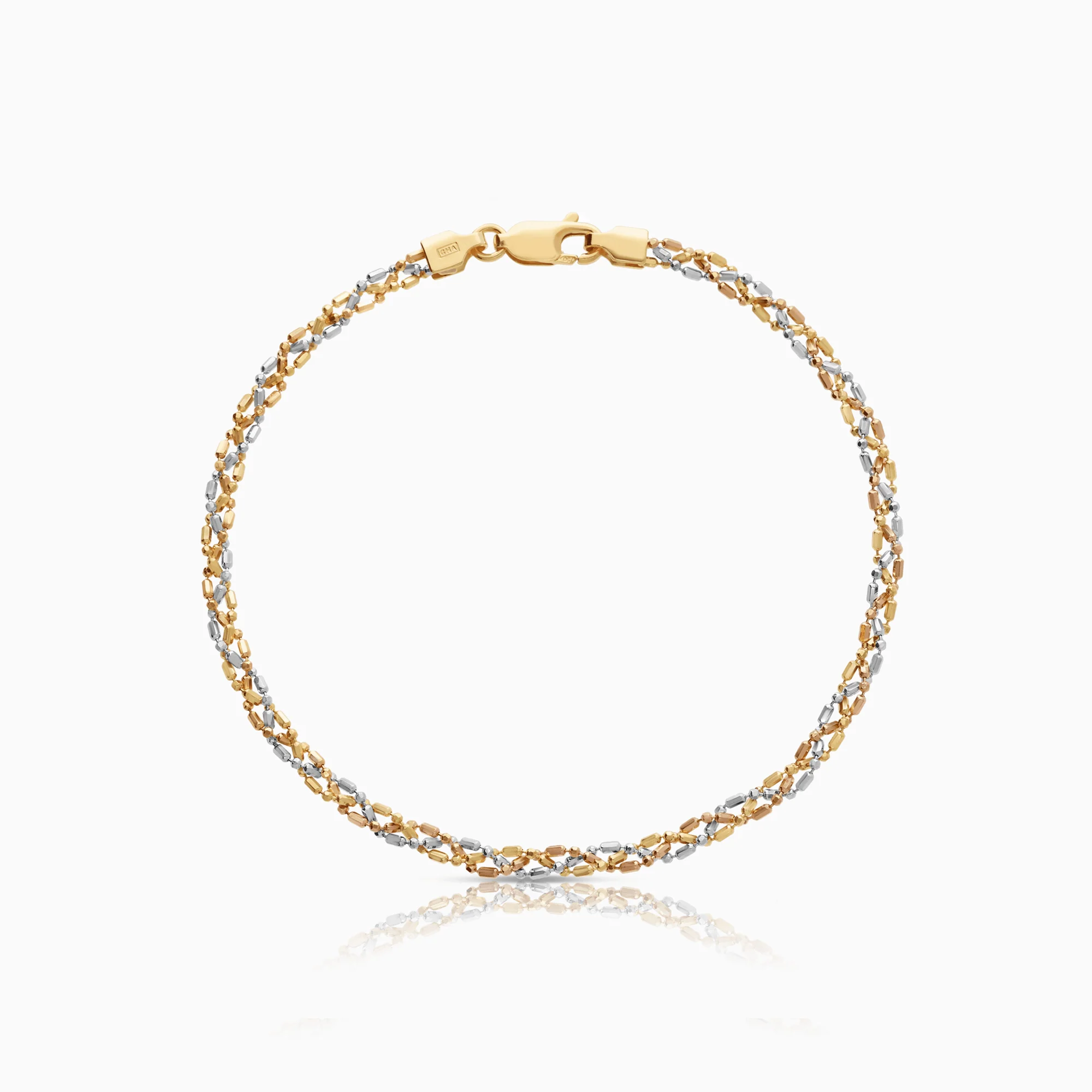Fantasy bracelet 3.50g 18K yellow/rose/white gold