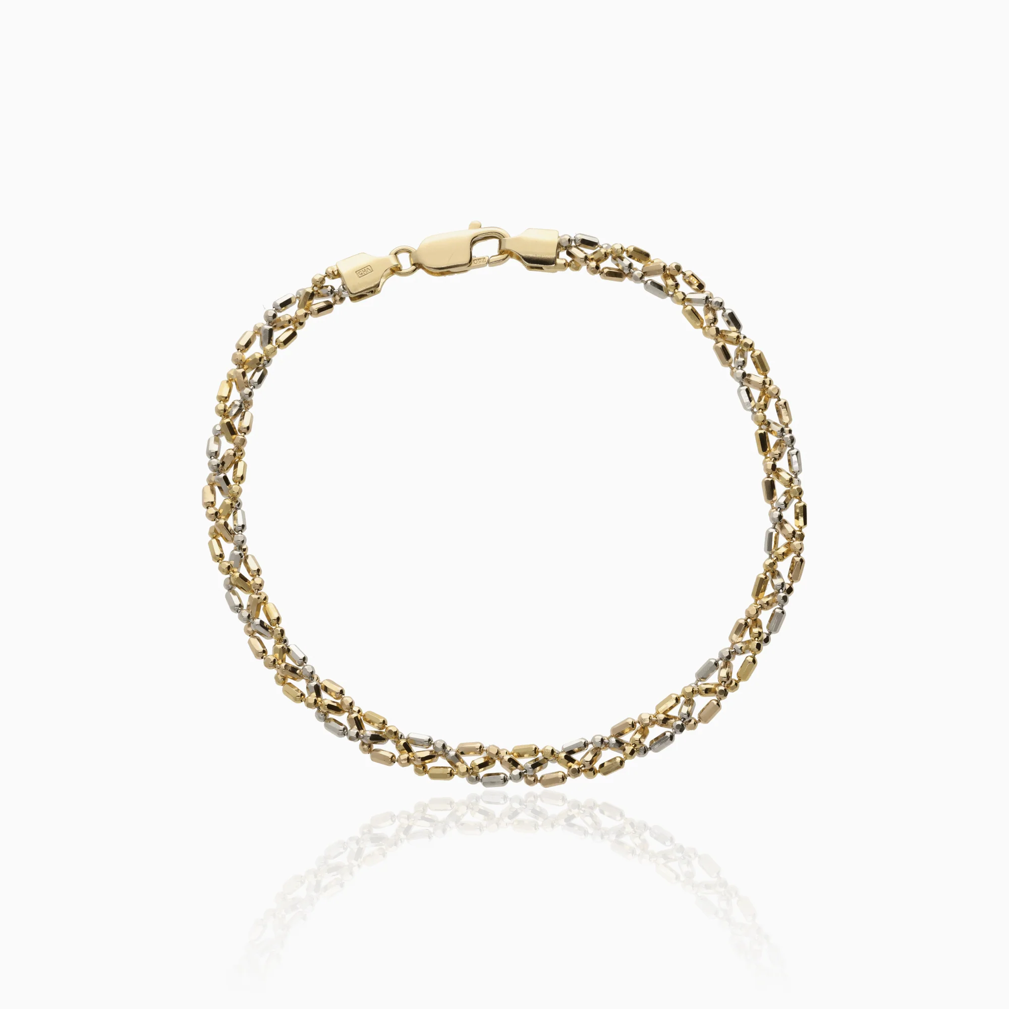 Fantasy bracelet 6.96g 18K yellow/white/rose gold