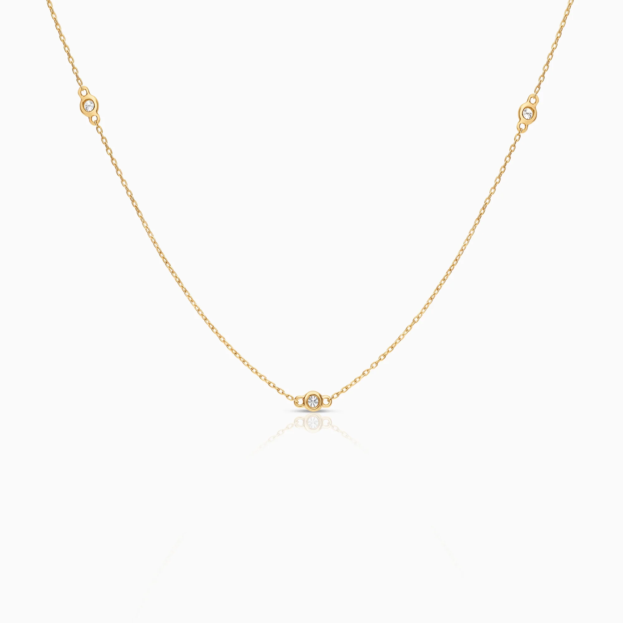 Diamond necklace 0.15ct 18K gold