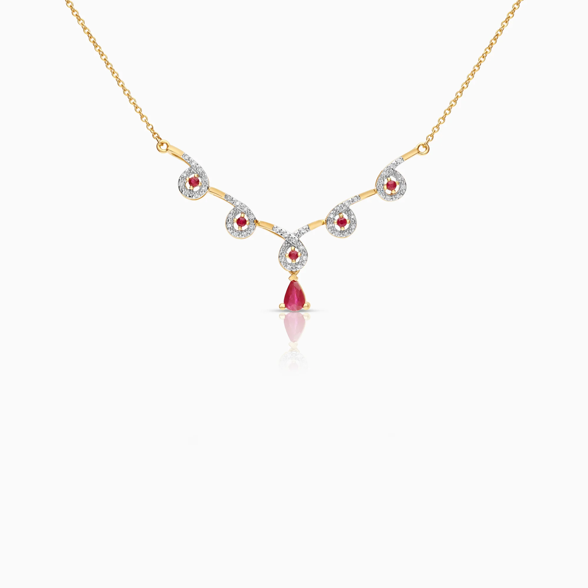 Diamond necklace 0.09ct 18K gold