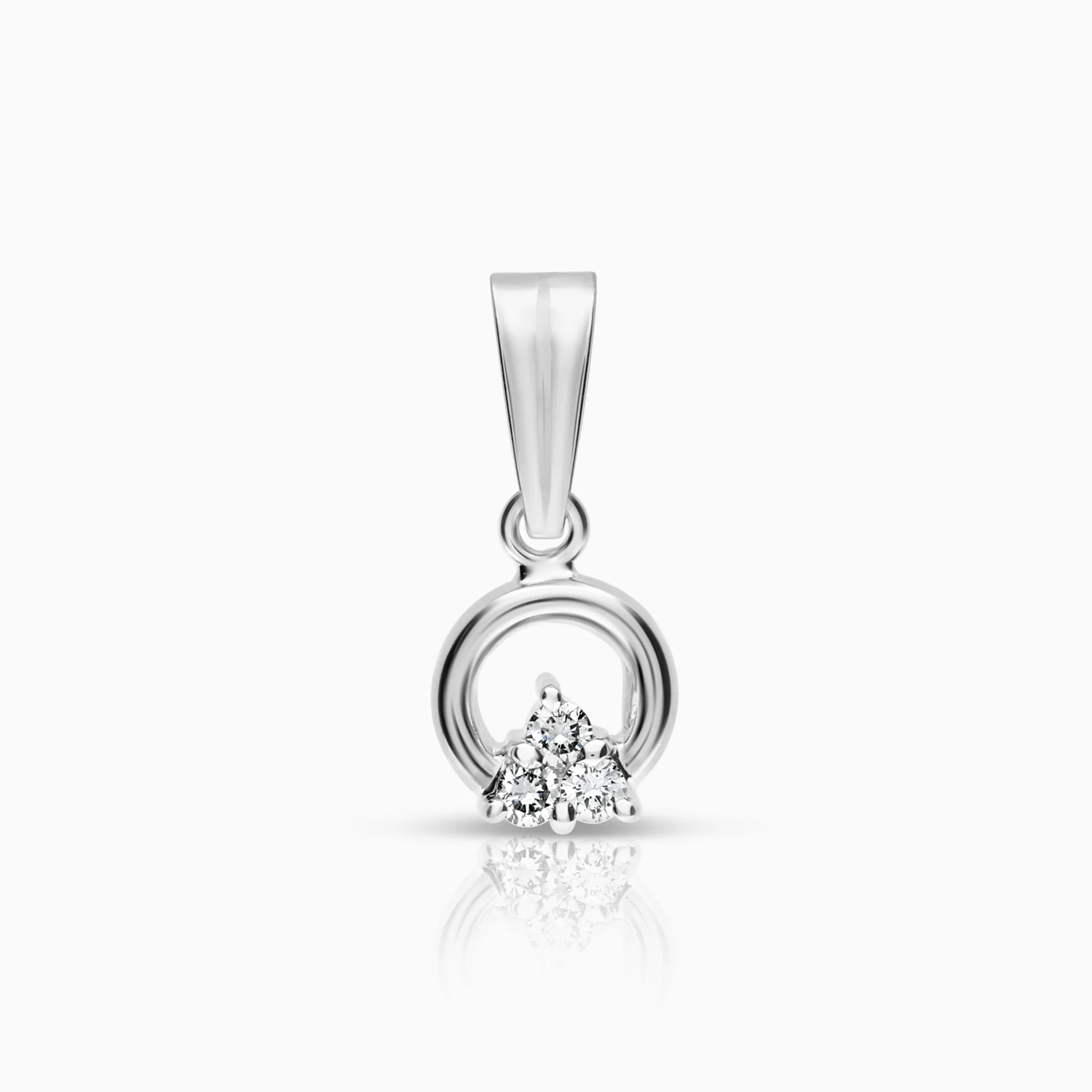 Diamond pendant 0.06ct 14K white gold