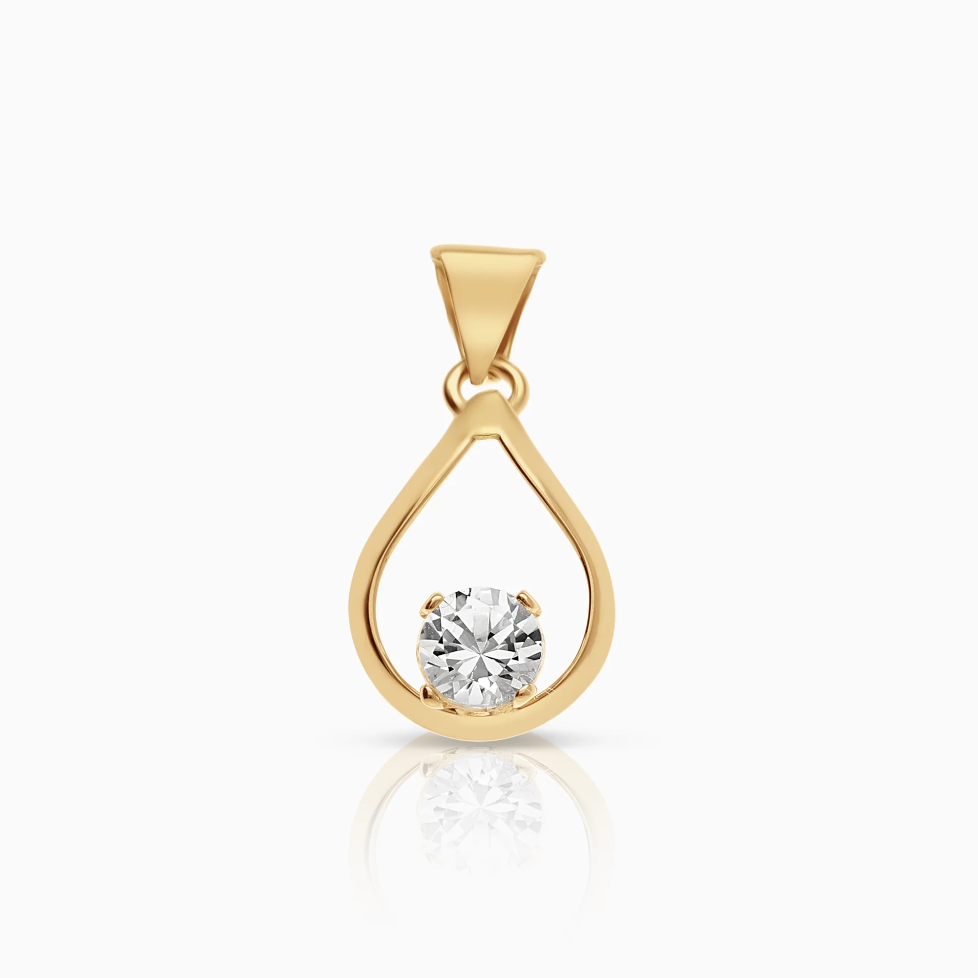 Pendant 0.49g 18K gold with cubic zirconia.