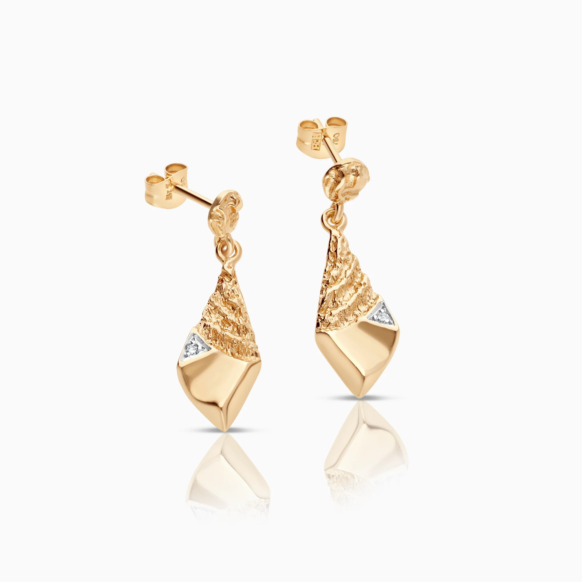 Diamond earrings 0.02ct 2.79g 18K gold - Image 2