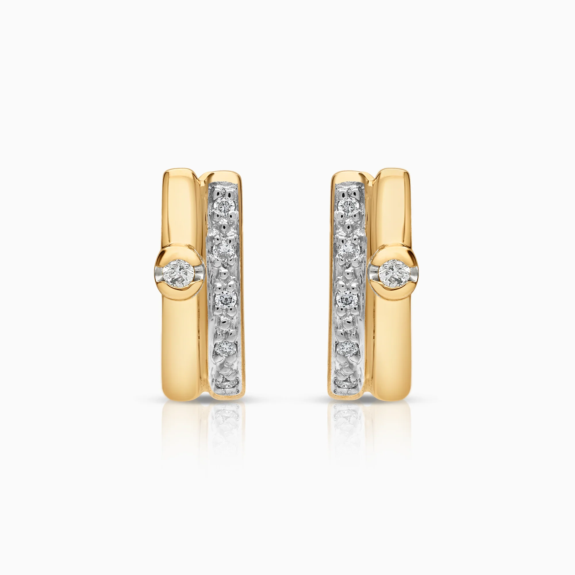 Gold earrings 0.10 ct 2.96g 18K white gold