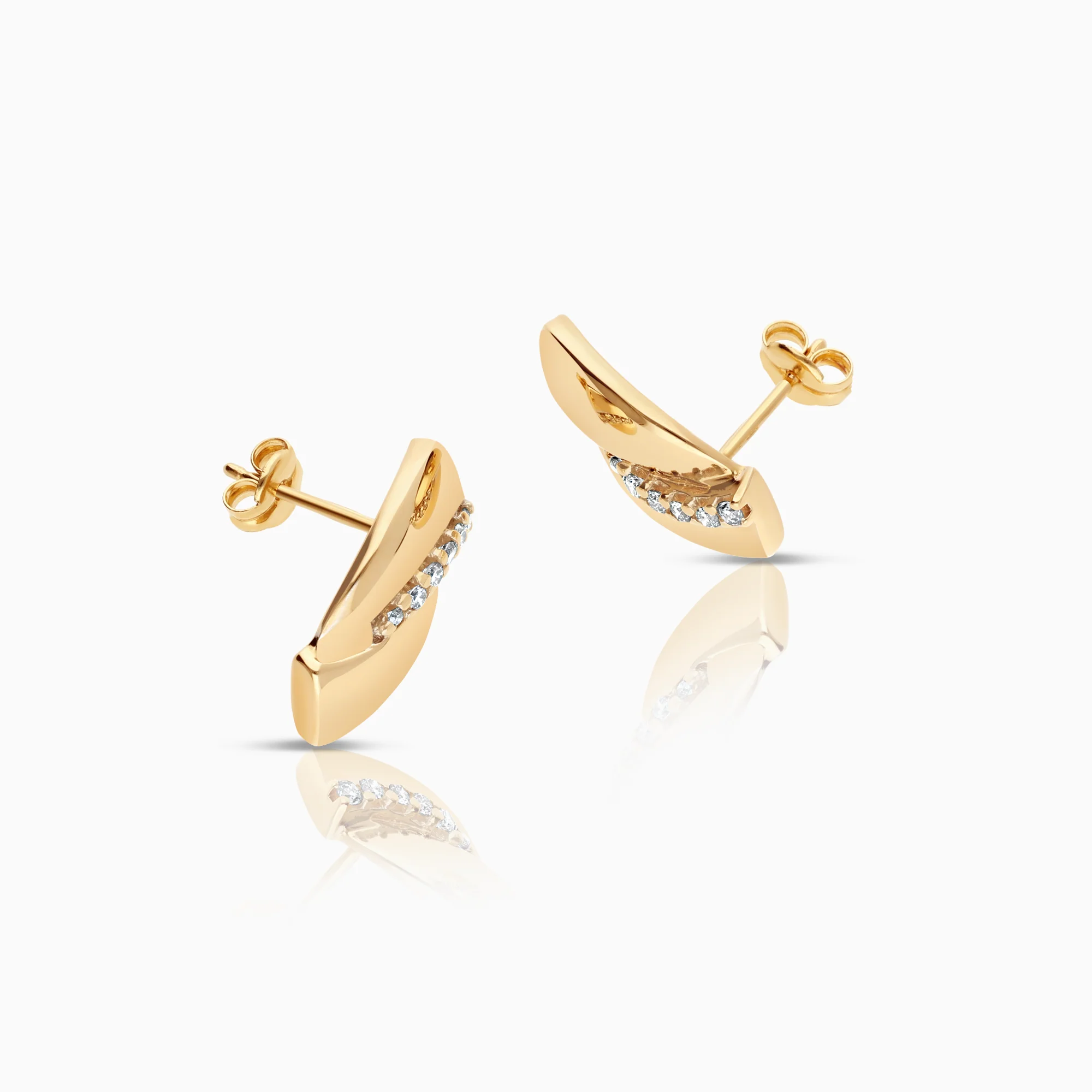 Diamond earrings 0.11ct 18K gold - Image 2