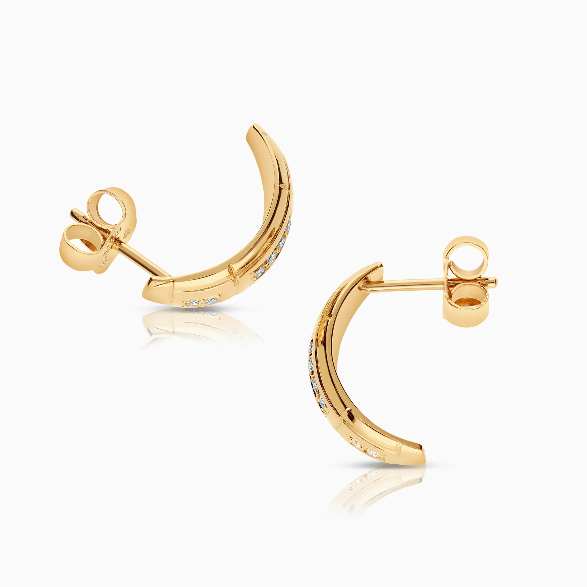 Gold earrings 0.24ct 3.12g 18K gold - Image 2