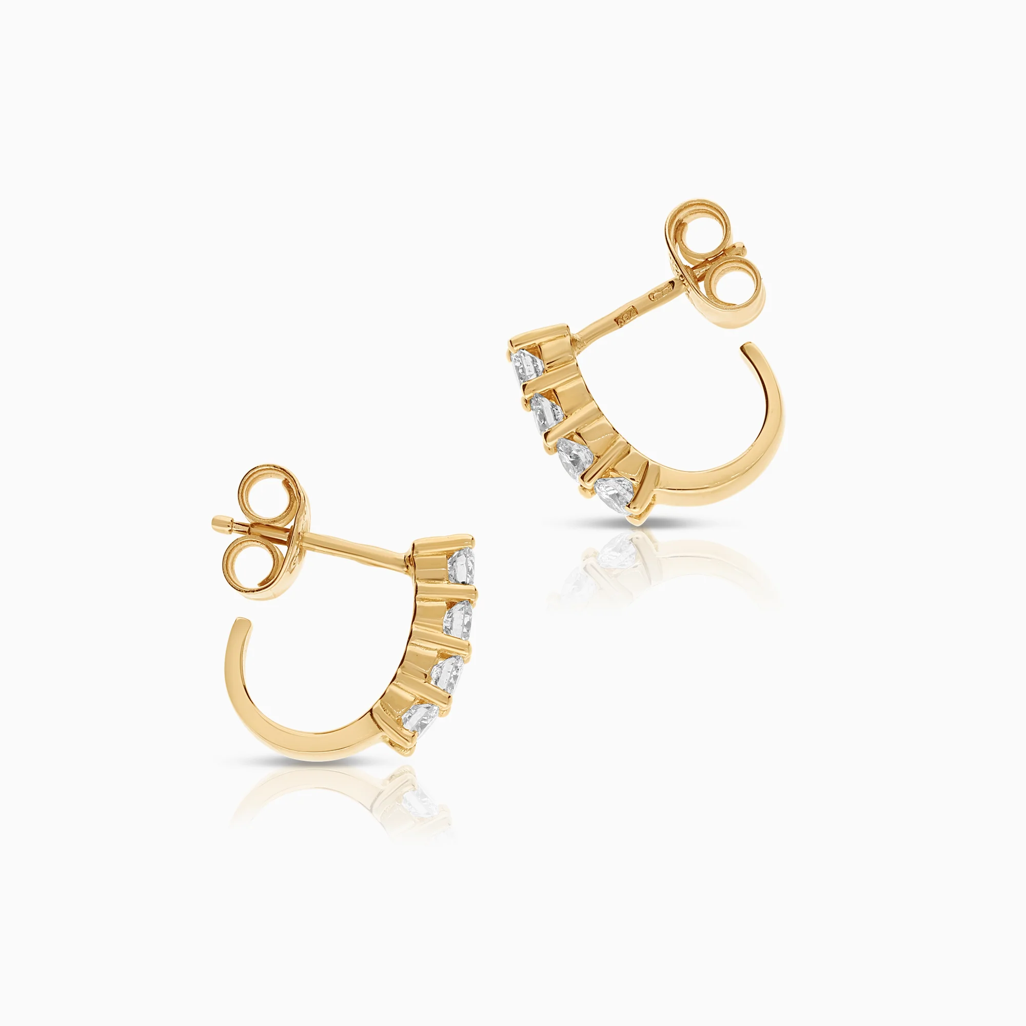 Gold earrings 0.40ct 18K gold - Image 2