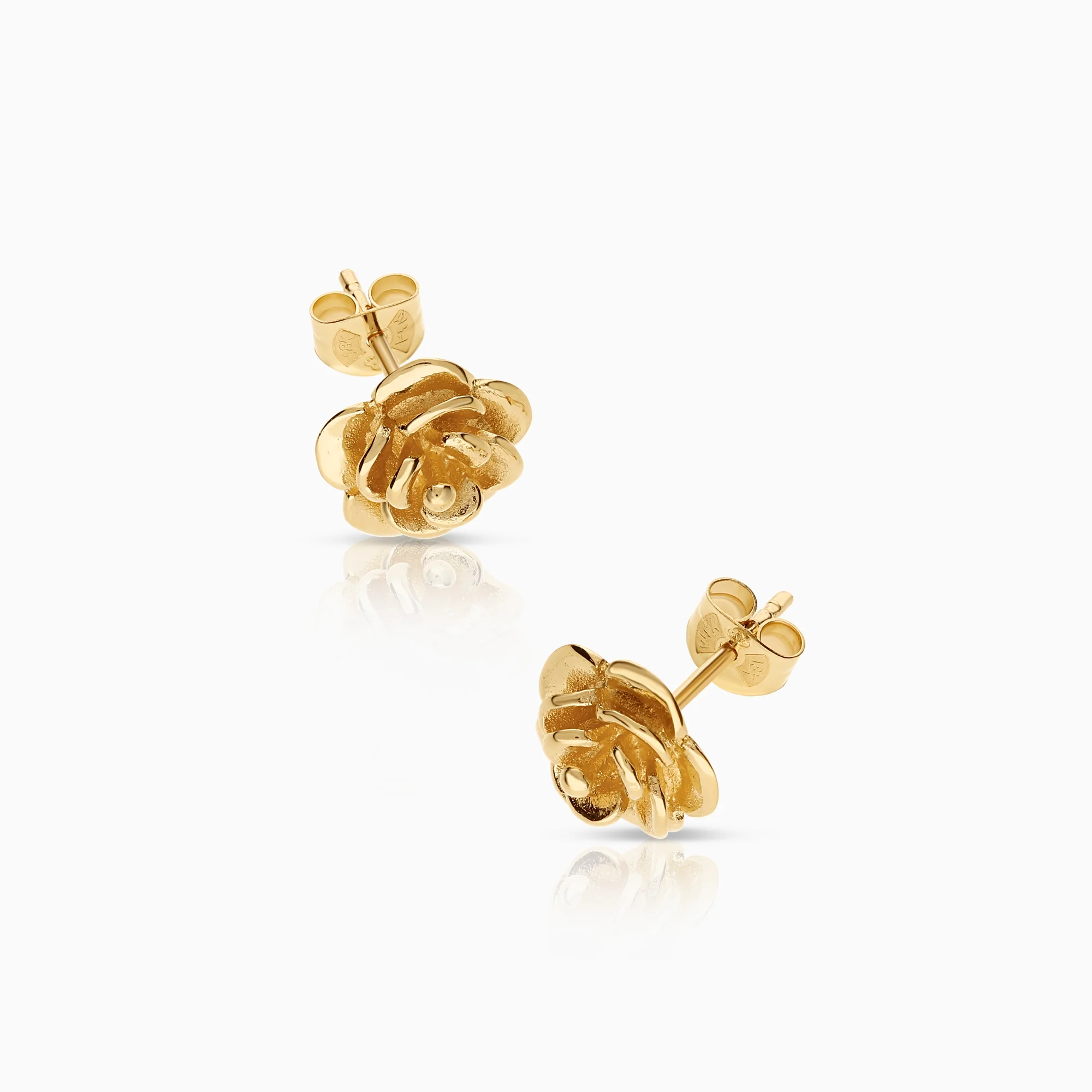 Gold earrings rose 2.85g 18K gold - Image 2