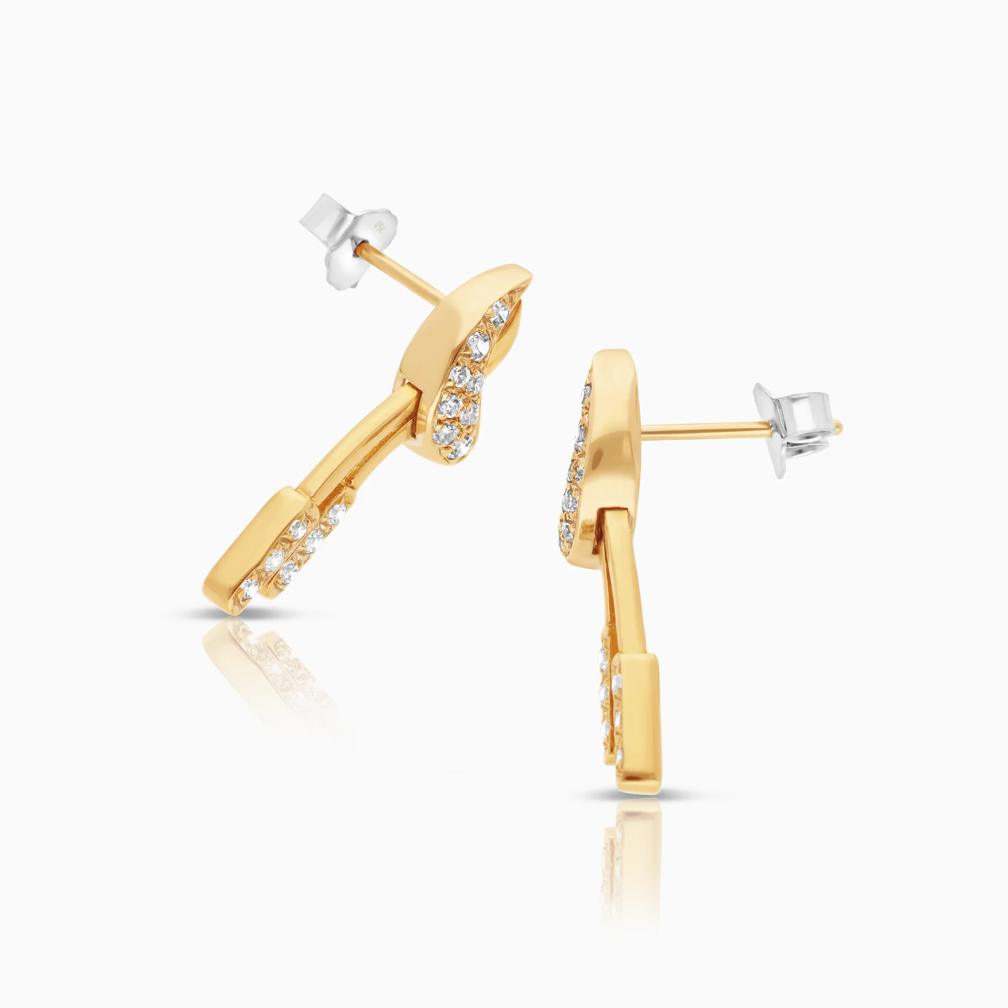 Gold earrings with white cubic zirconia 4.47g 18K gold - Image 2