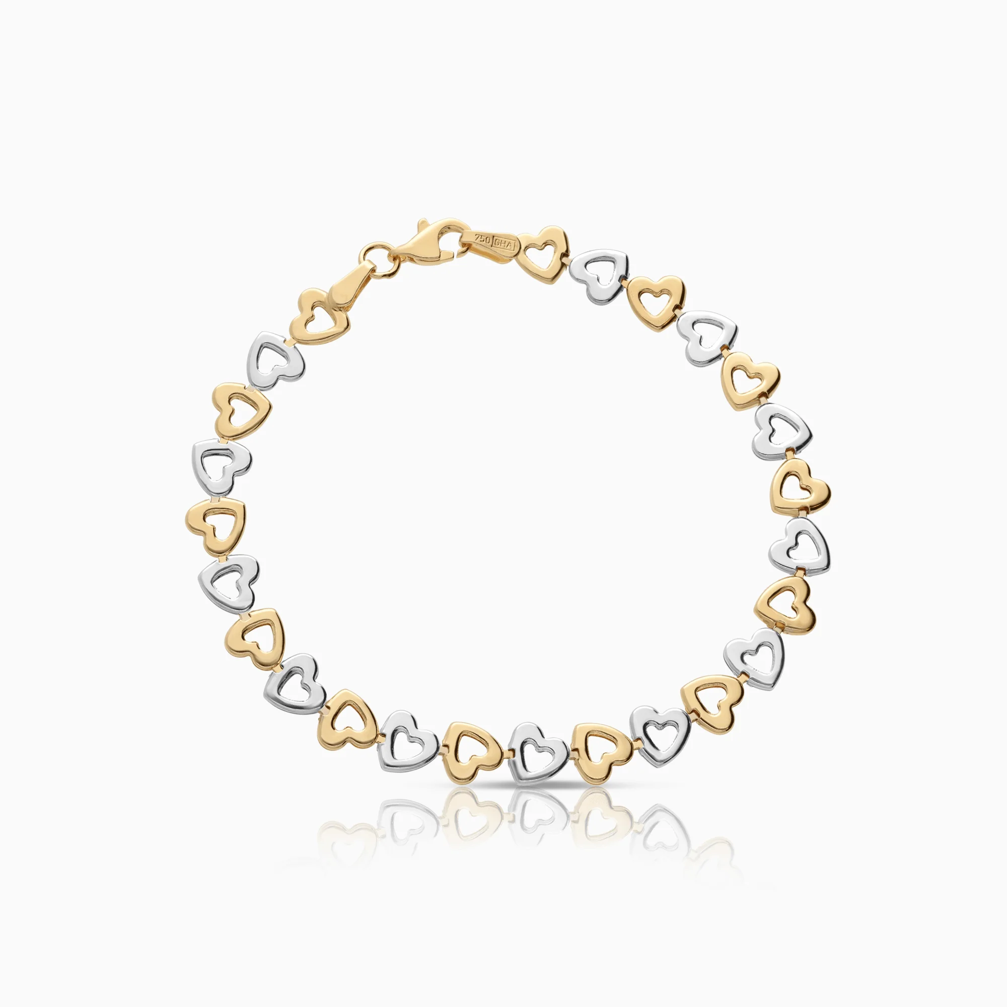 Fantasy chain hearts 5.35g 18K white/yellow gold