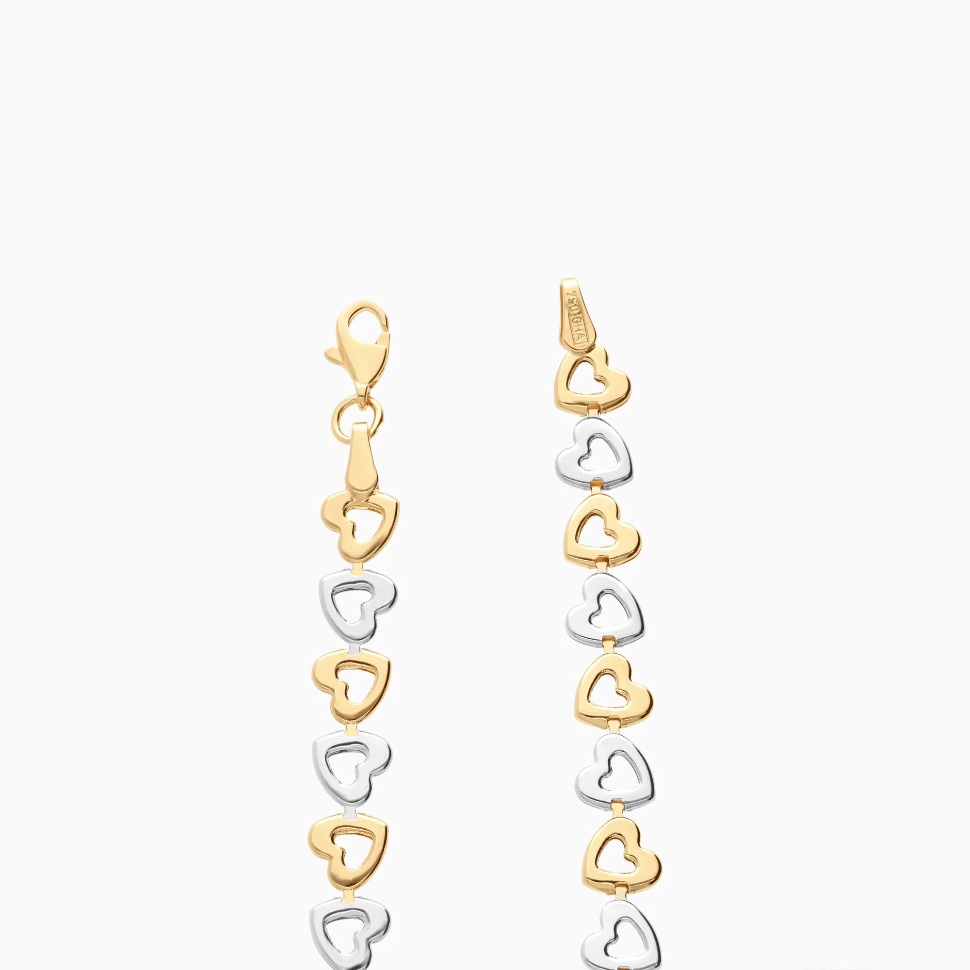 Fantasy chain hearts 5.35g 18K white/yellow gold - Image 2