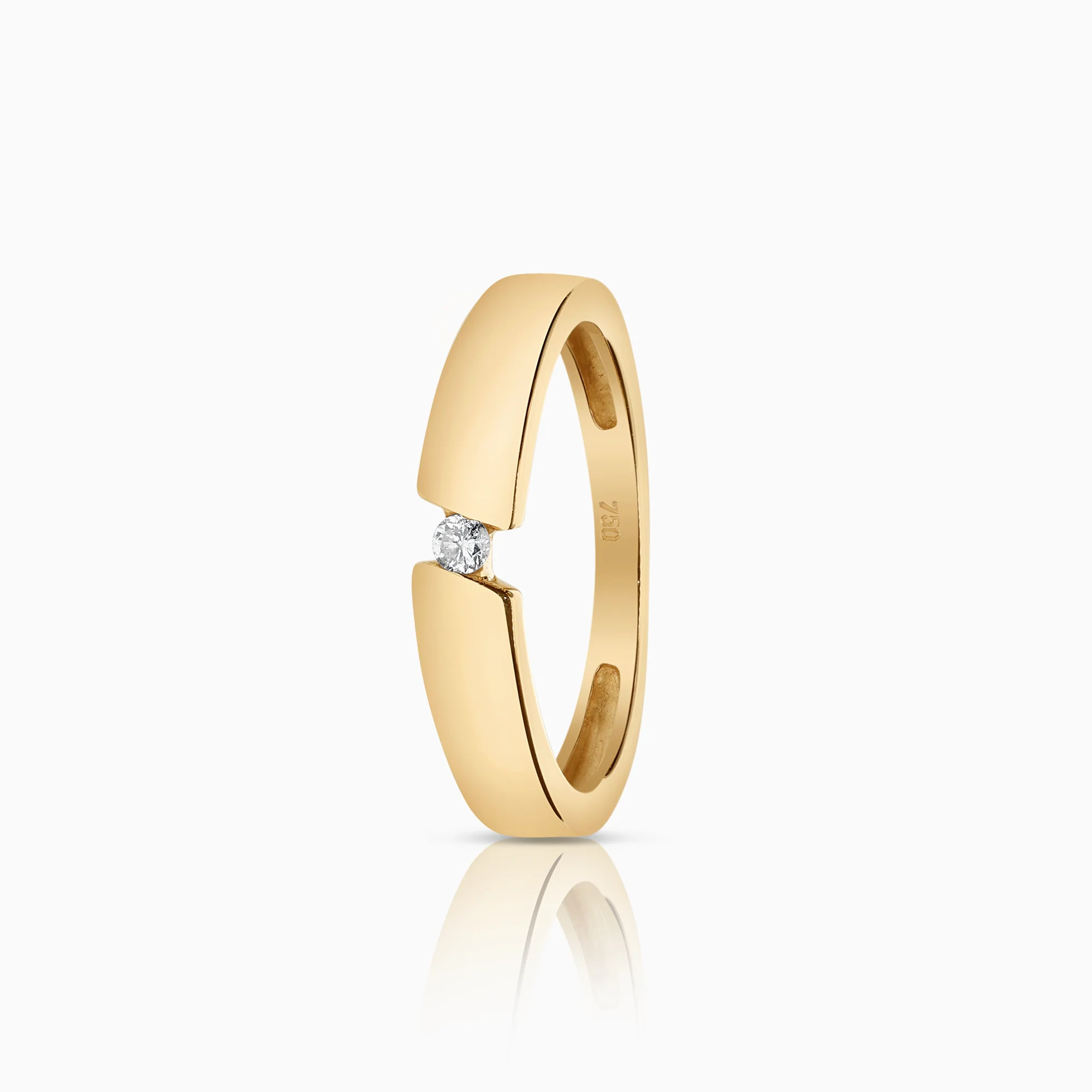 Gold ring with diamonds 0.04ct 2.73g 18K gold