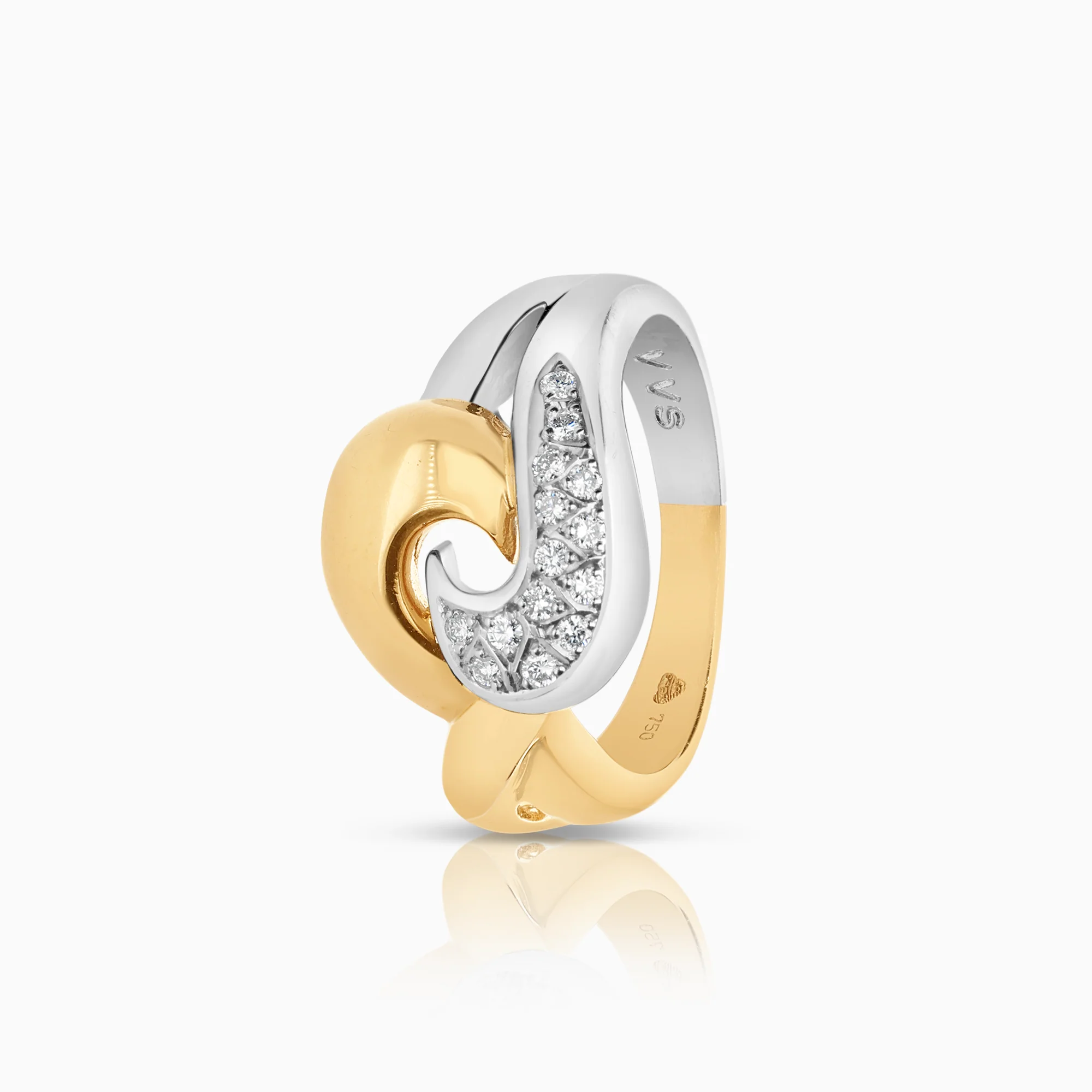 Diamond ring 0.14ct 7.10g 18K gold white gold