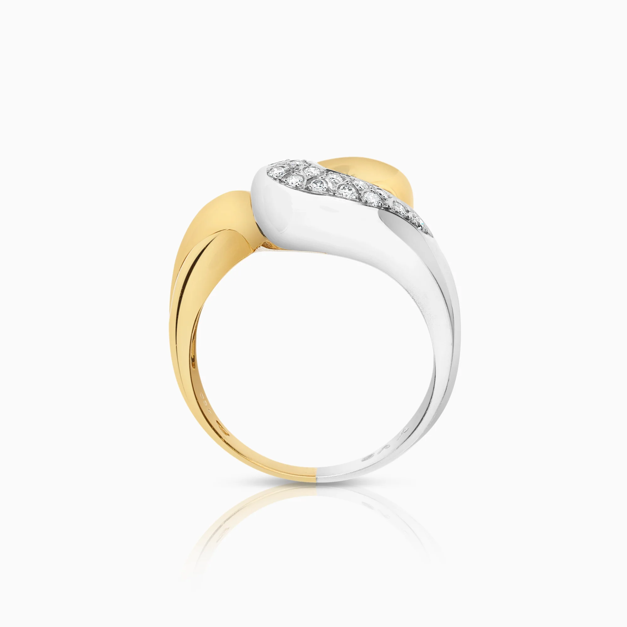 Diamond ring 0.14ct 7.10g 18K gold white gold - Image 2