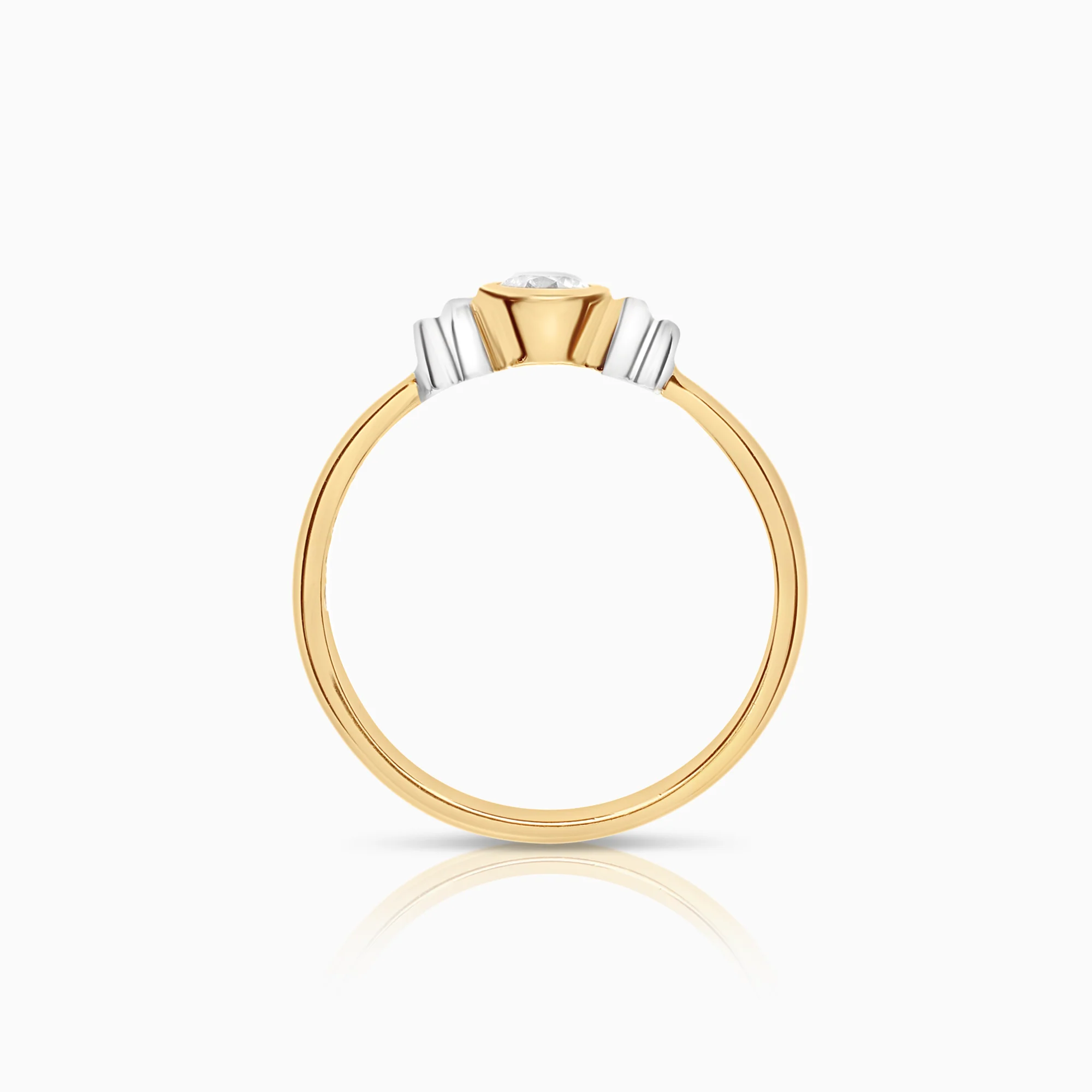 Diamond ring 0.22ct 18K gold - Image 2