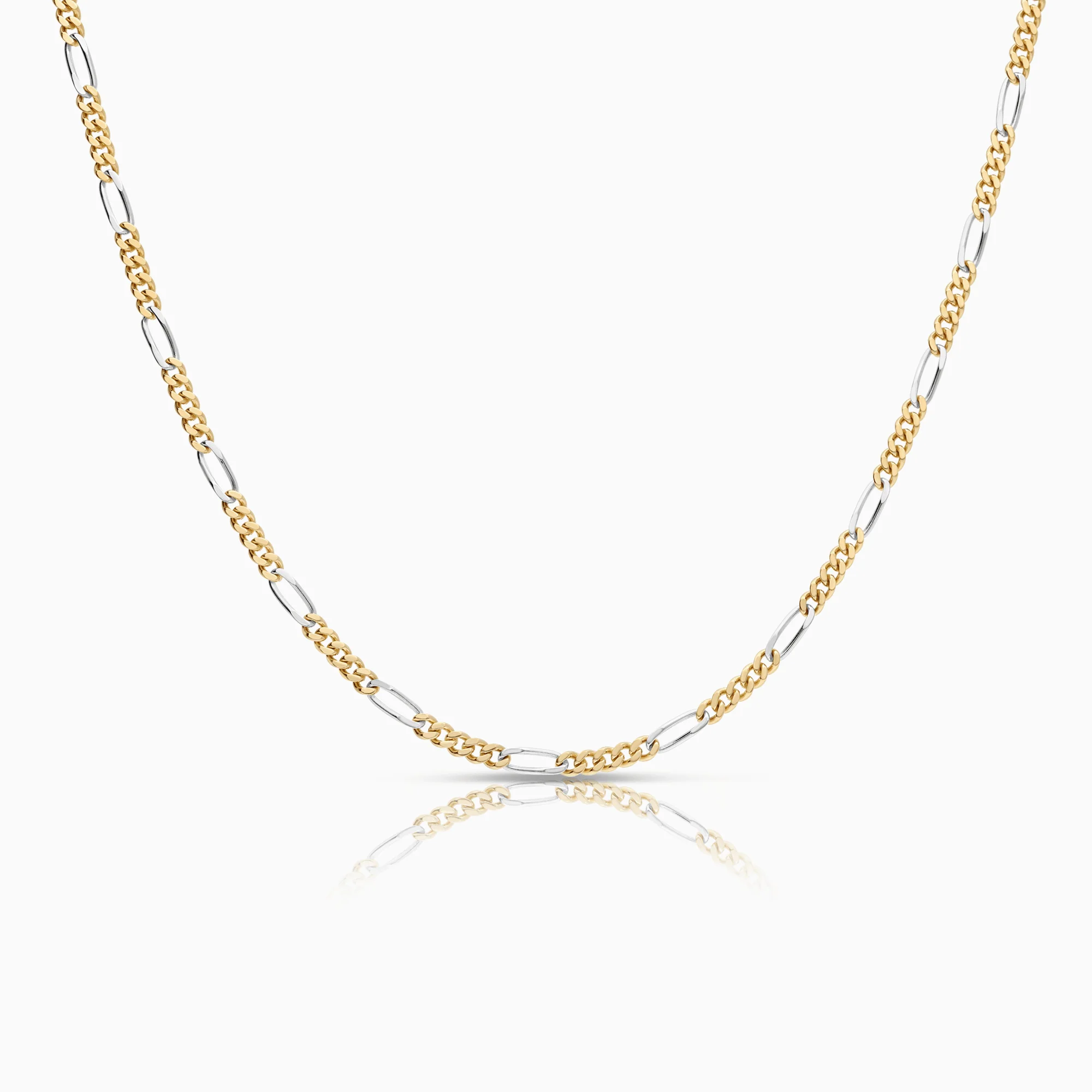 Figaro chain 12.68g 18K red/white gold