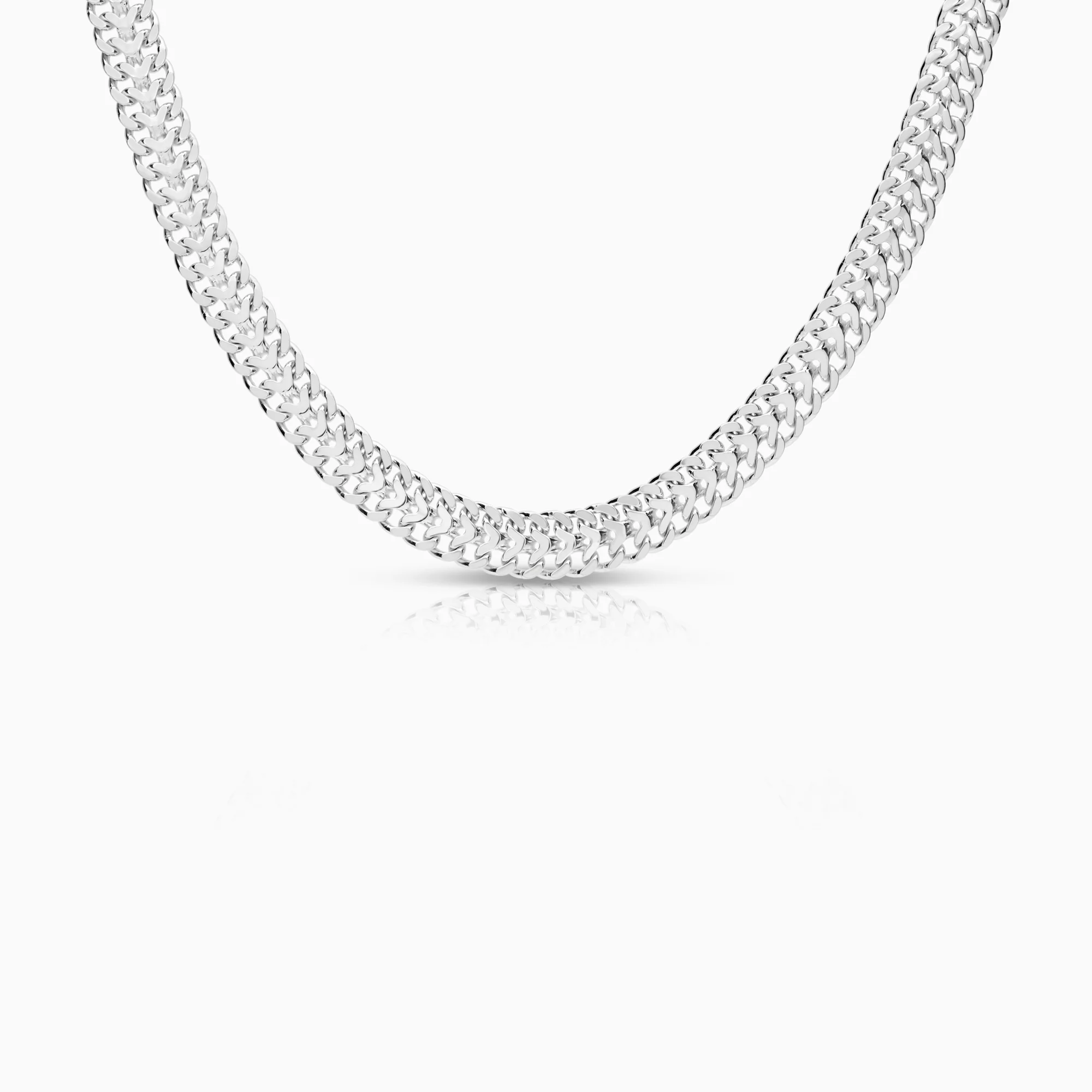 Herringbone necklace 36.97g 18K white gold