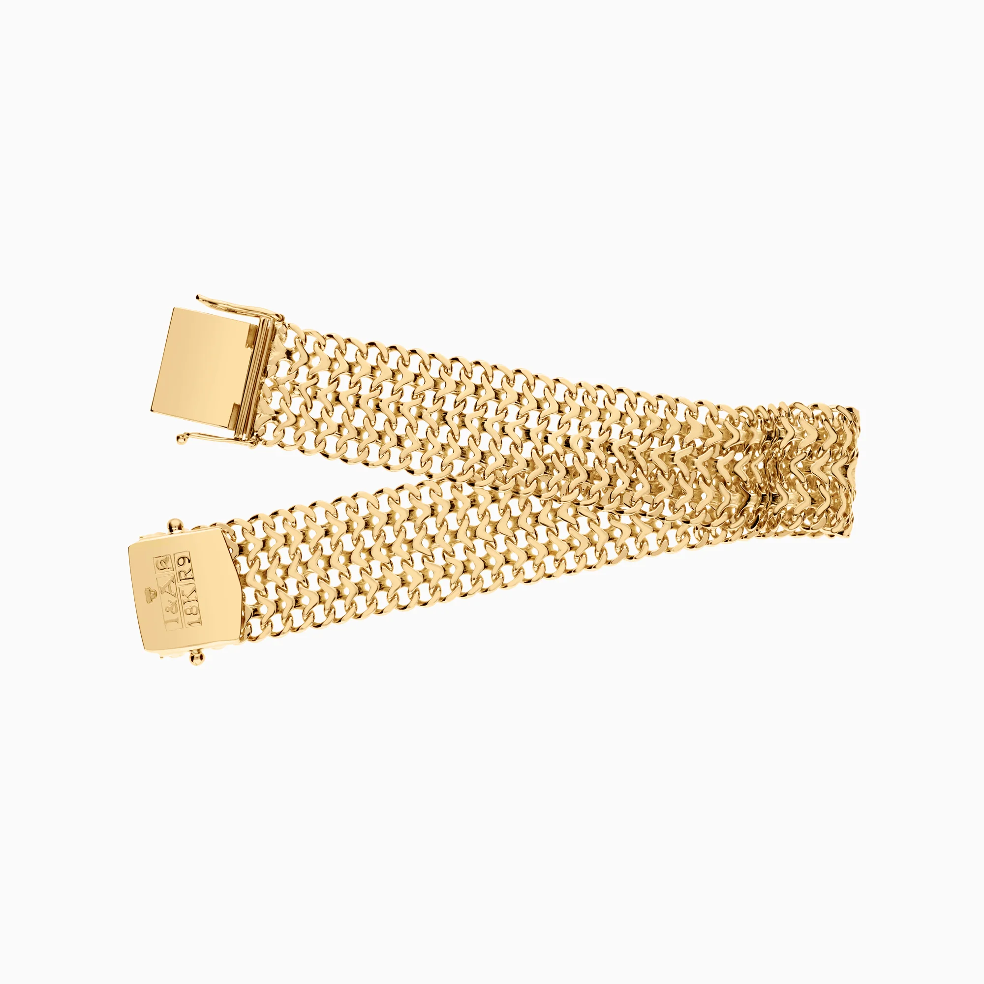 Herringbone bracelet 26.49g 18K gold - Image 2