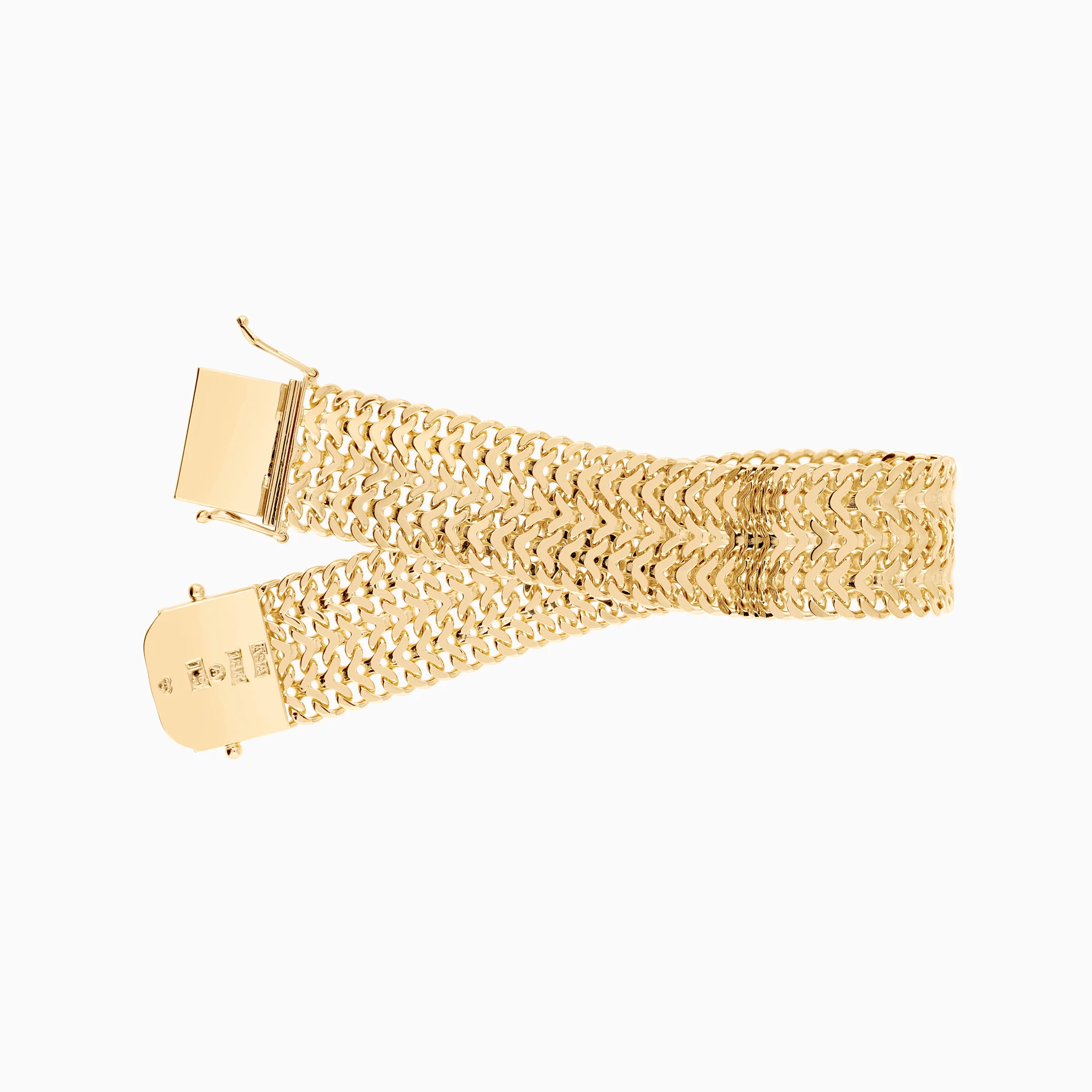 Herringbone bracelet 39.83g 18K gold - Image 2