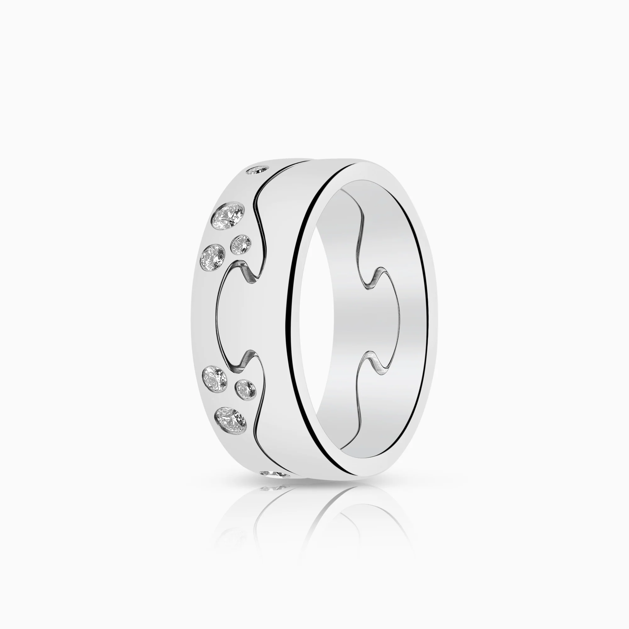 Georg Jensen 2-piece Fusion ring 0.17ct 18K white gold