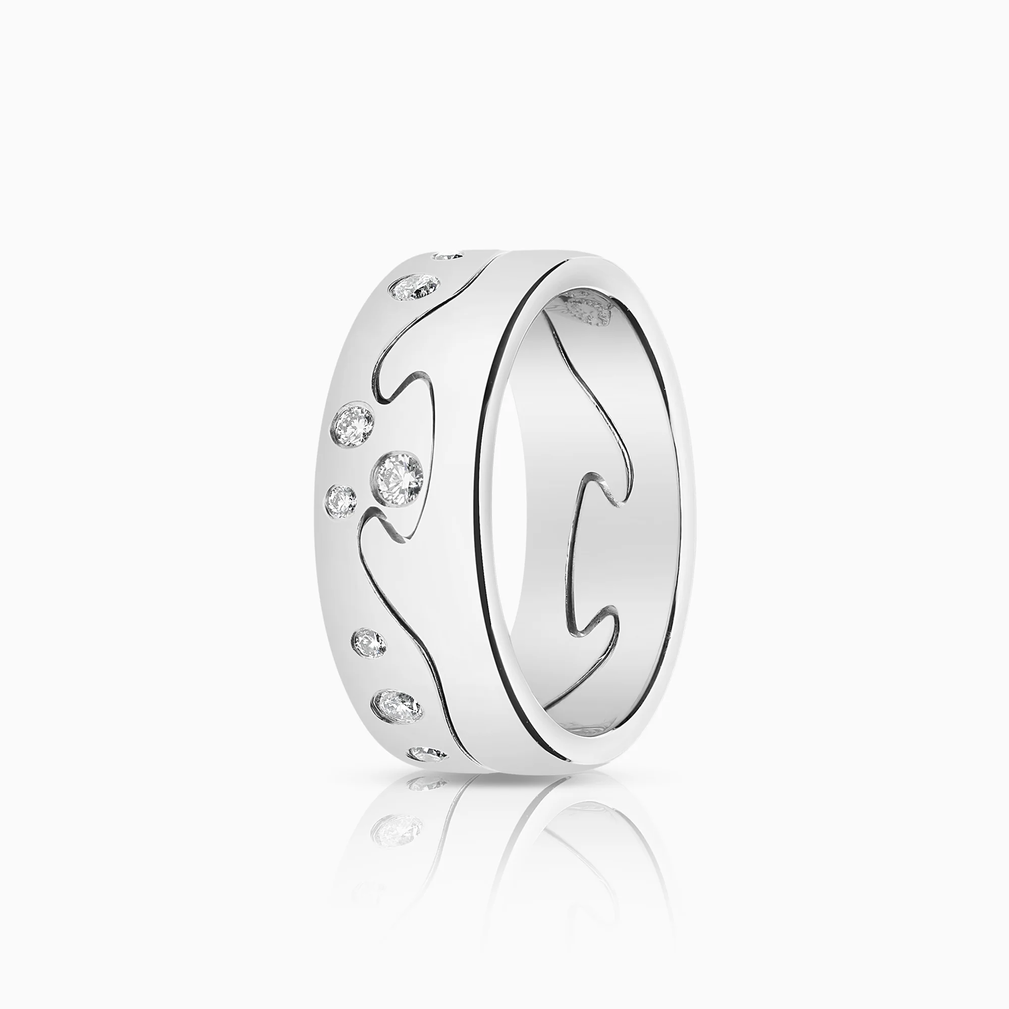 Georg Jensen Fusion 2-piece diamond ring 0.16ct 18K white gold