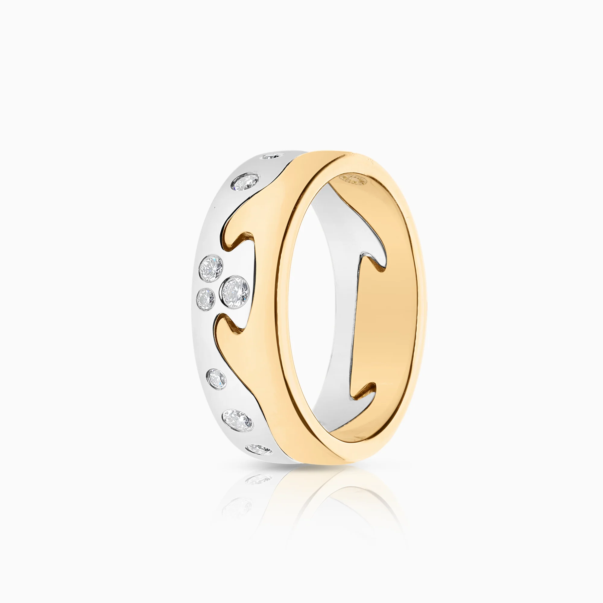 Georg Jensen Fusion Ring 2-part 0.16ct 18K gold