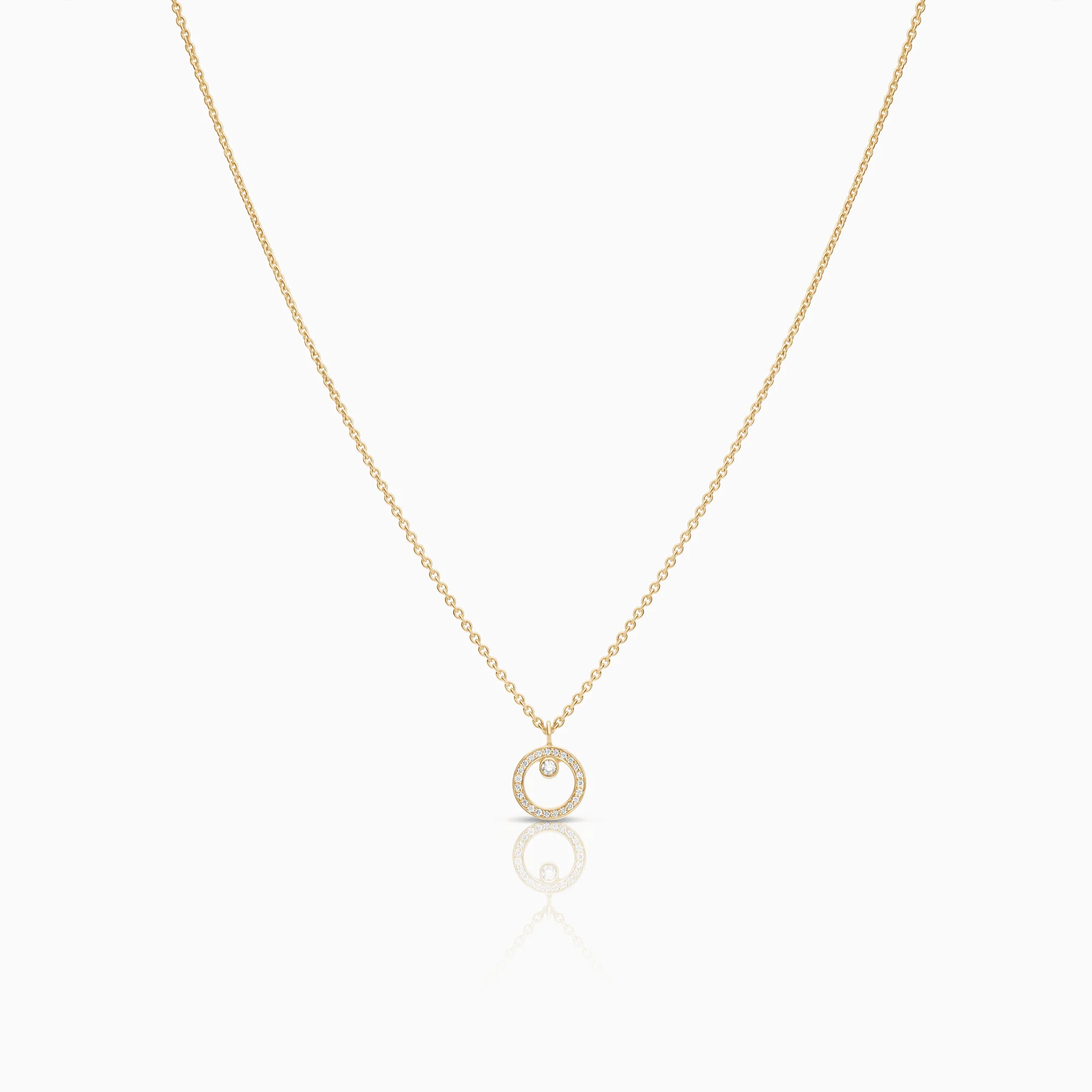 Georg Jensen Halo necklace 0.06ct 18K gold