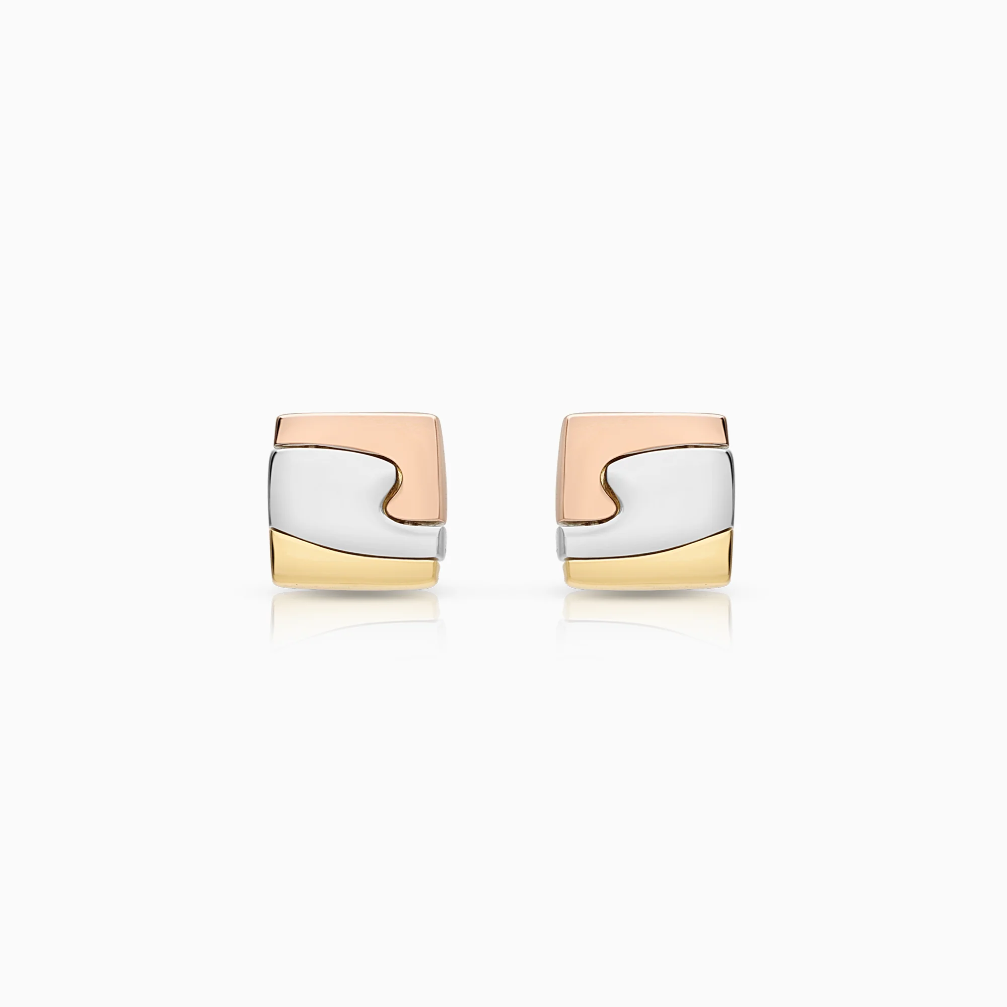 Georg Jensen earrings 2.58g 18K tri-color gold
