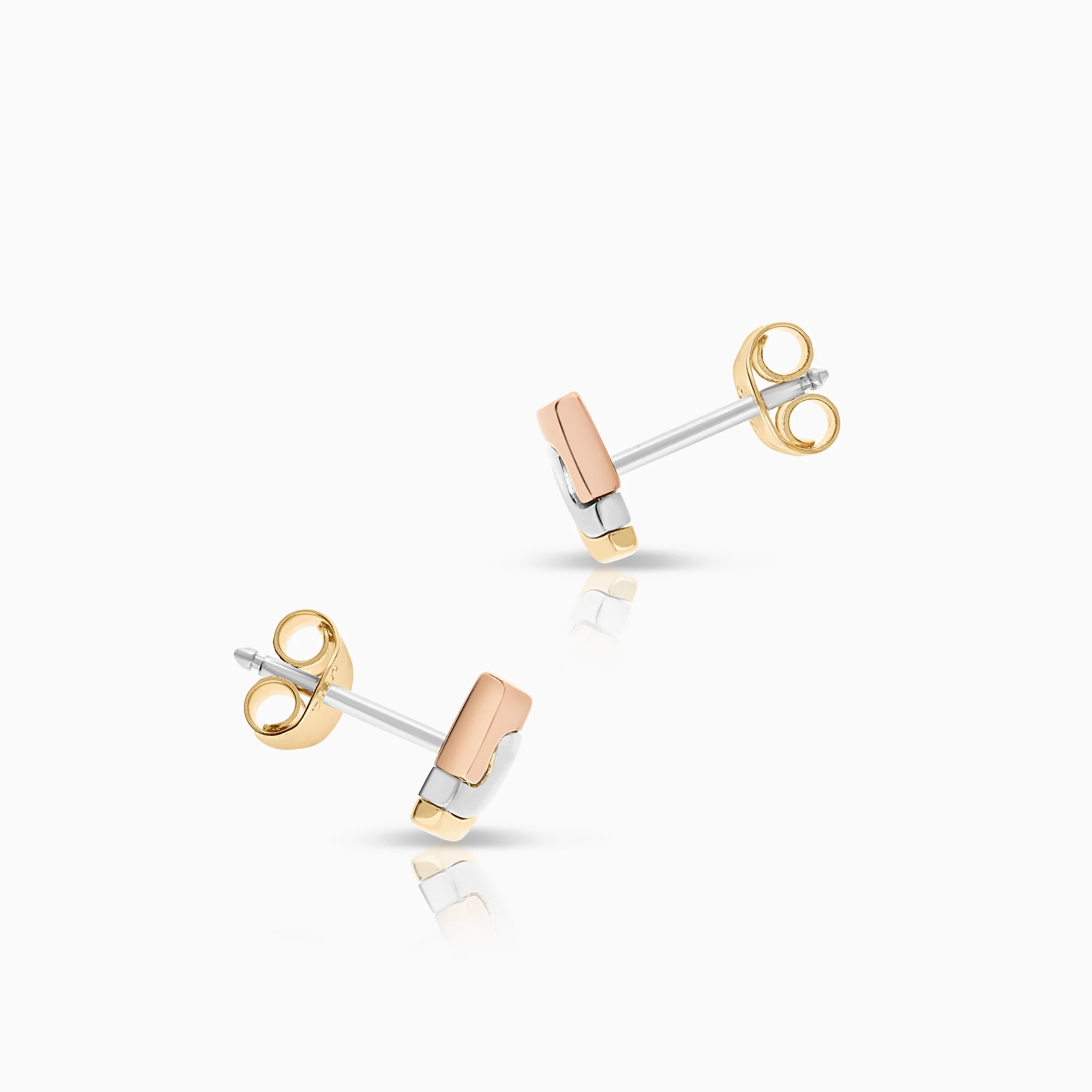 Georg Jensen earrings 2.58g 18K tri-color gold - Image 2