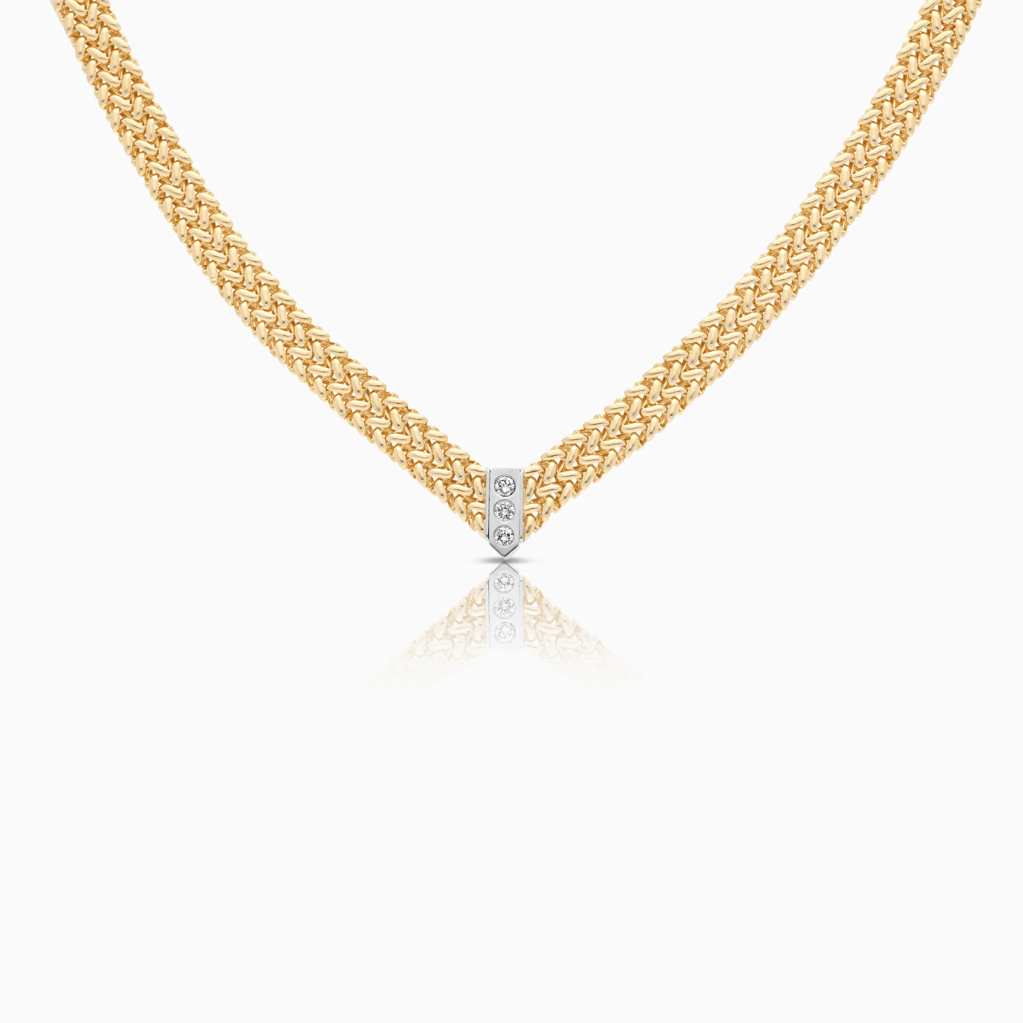 Gold Necklace with Diamonds 39.2g 18K Gold