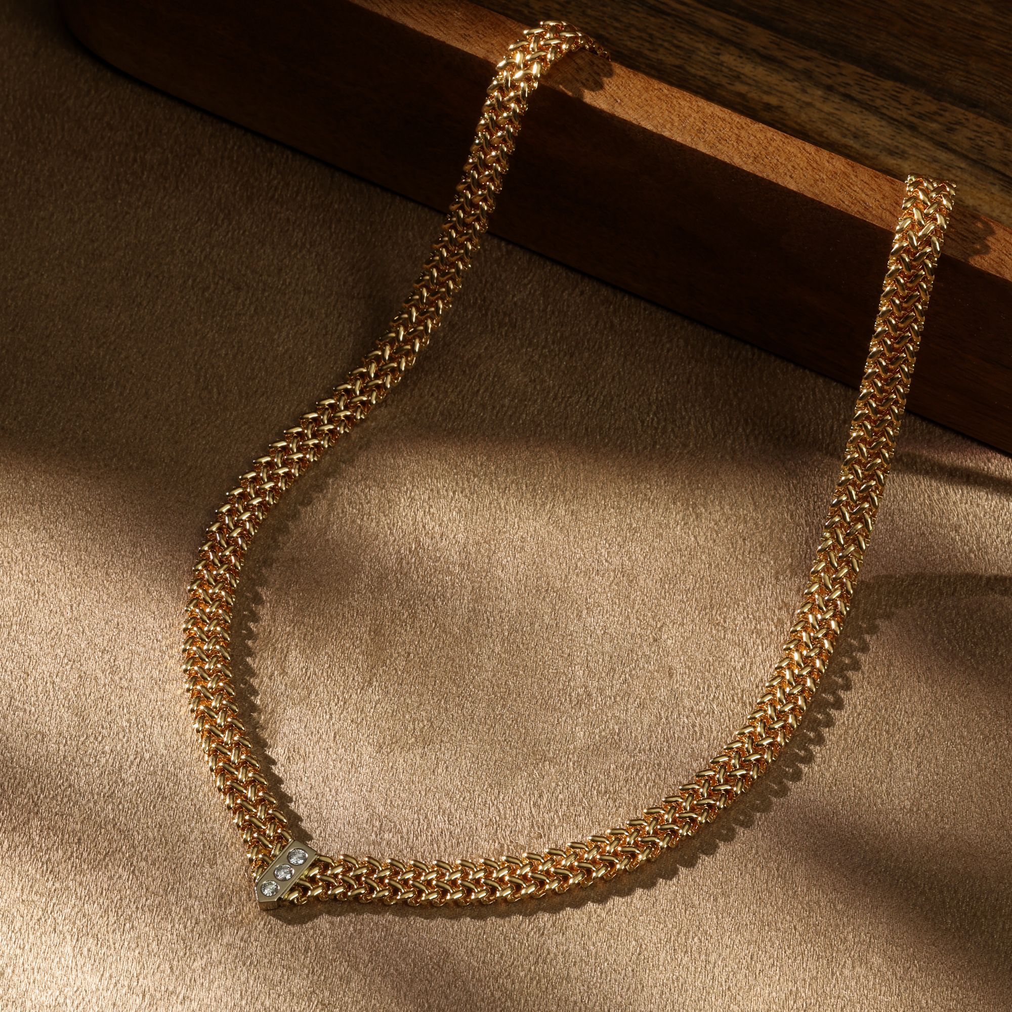 Gold Necklace with Diamonds 39.2g 18K Gold - Image 3