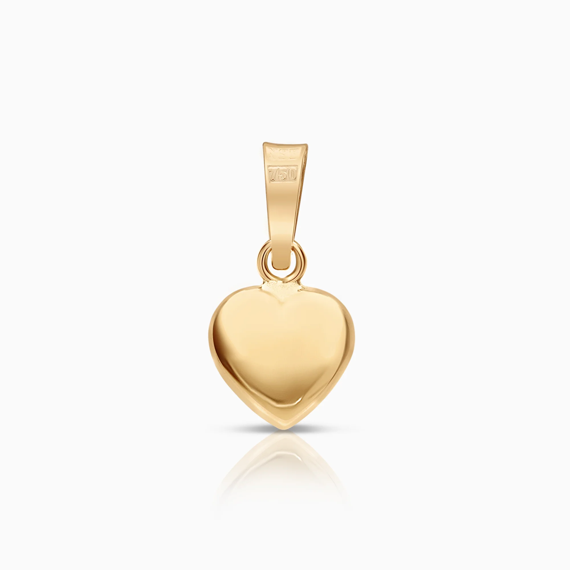 Gold heart pendant, 1.70g, 18K gold.