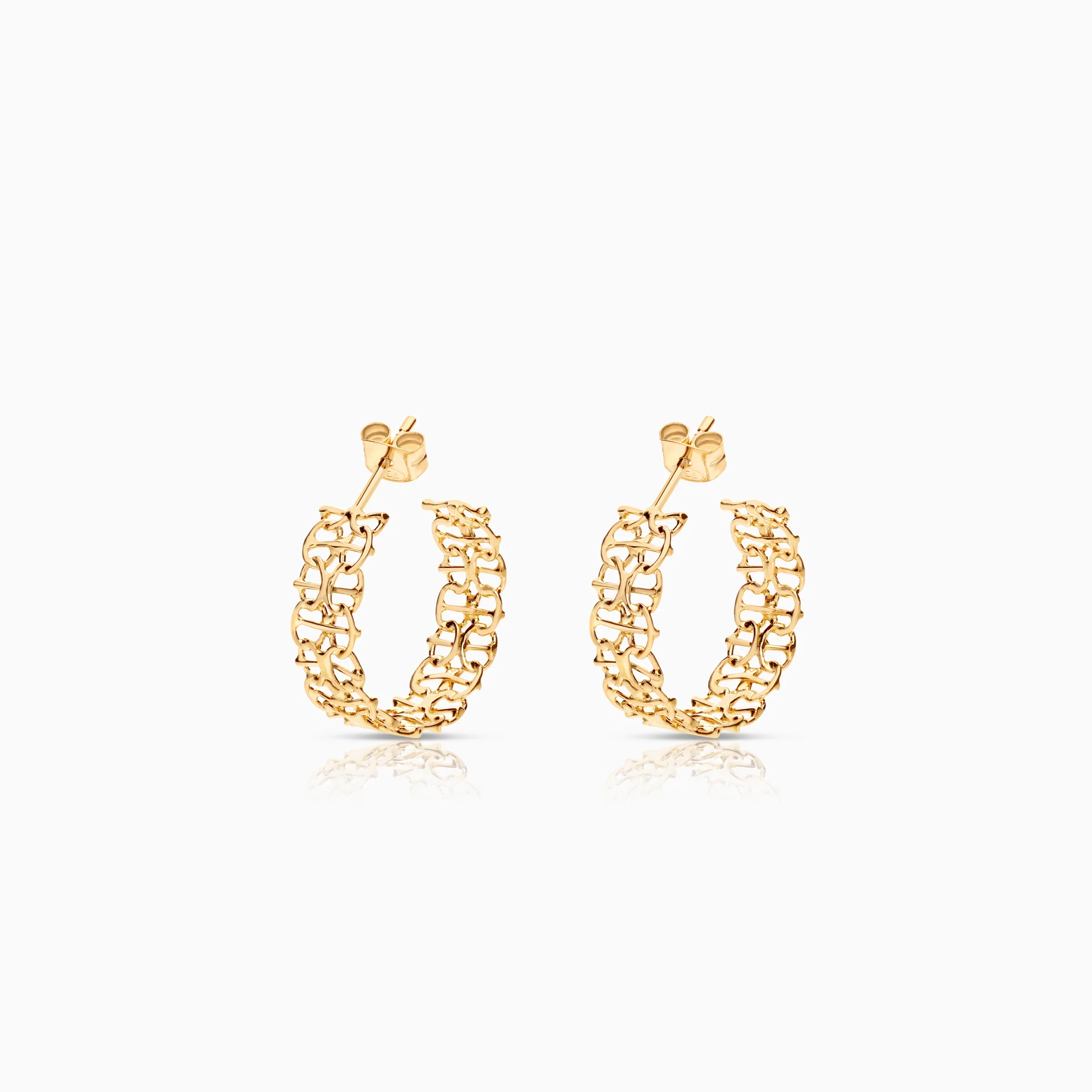 Gold earrings X-link 3.07g 18K gold