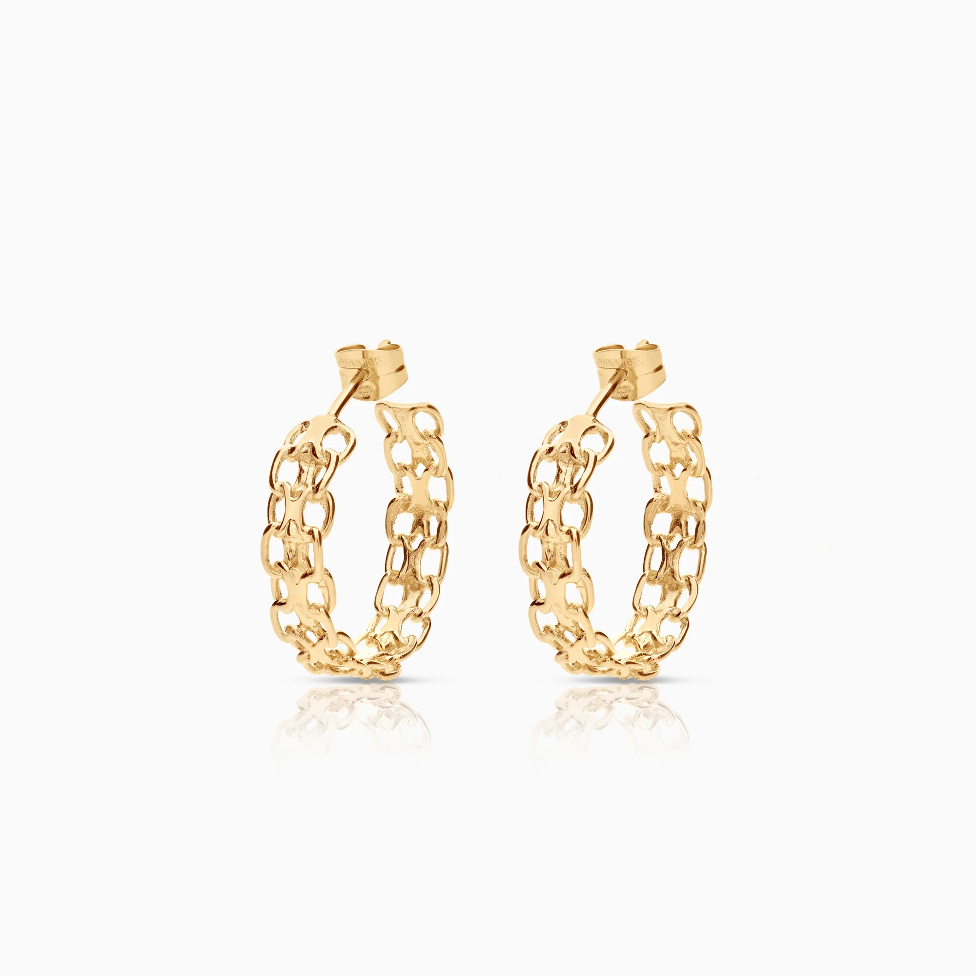 Gold earrings X-link 3.55g 18K gold