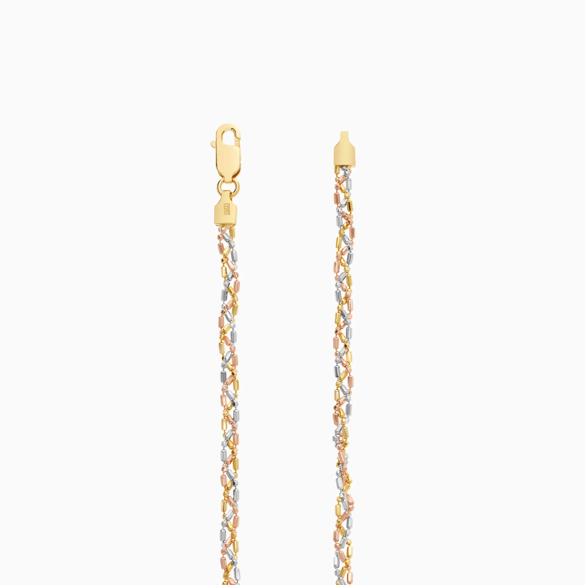 Fantasy gold bracelet 3.30g 18K white/yellow/rose gold - Image 2