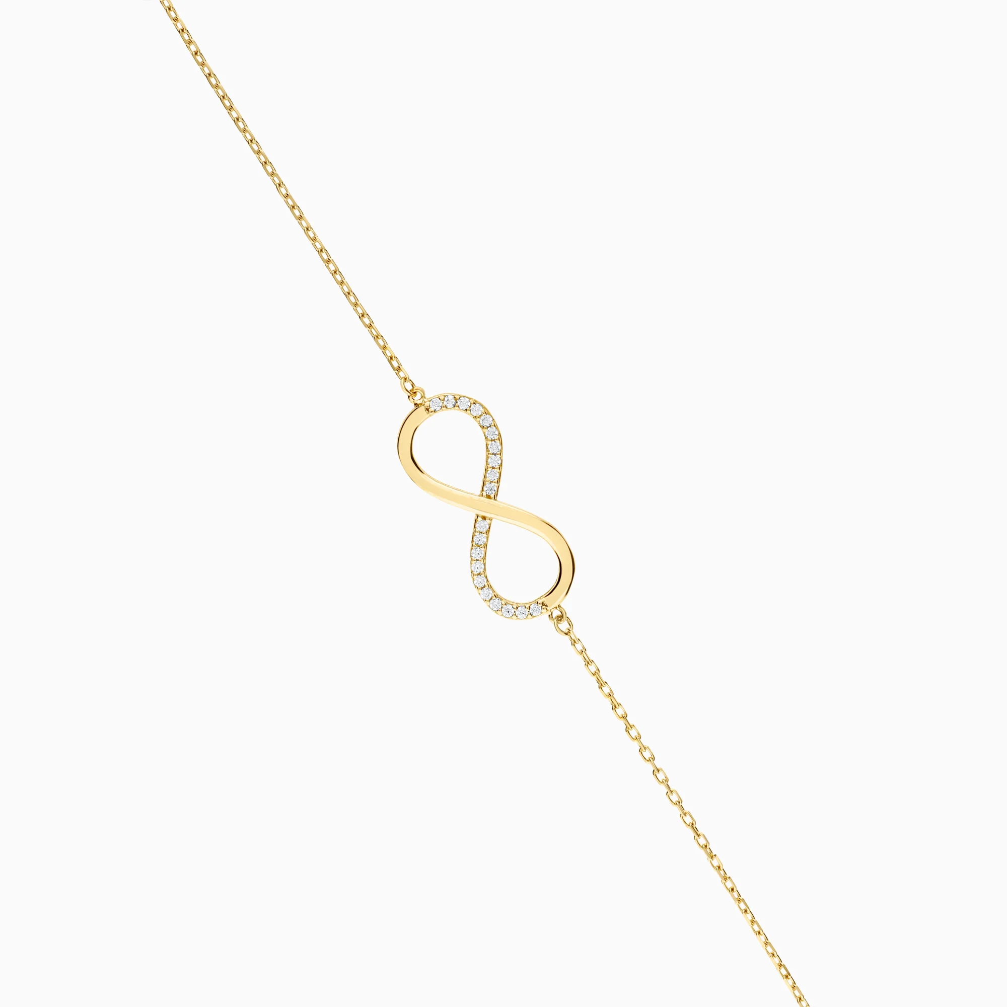 Gold bracelet with infinity symbol cubic zirconia 1.79g 18K gold