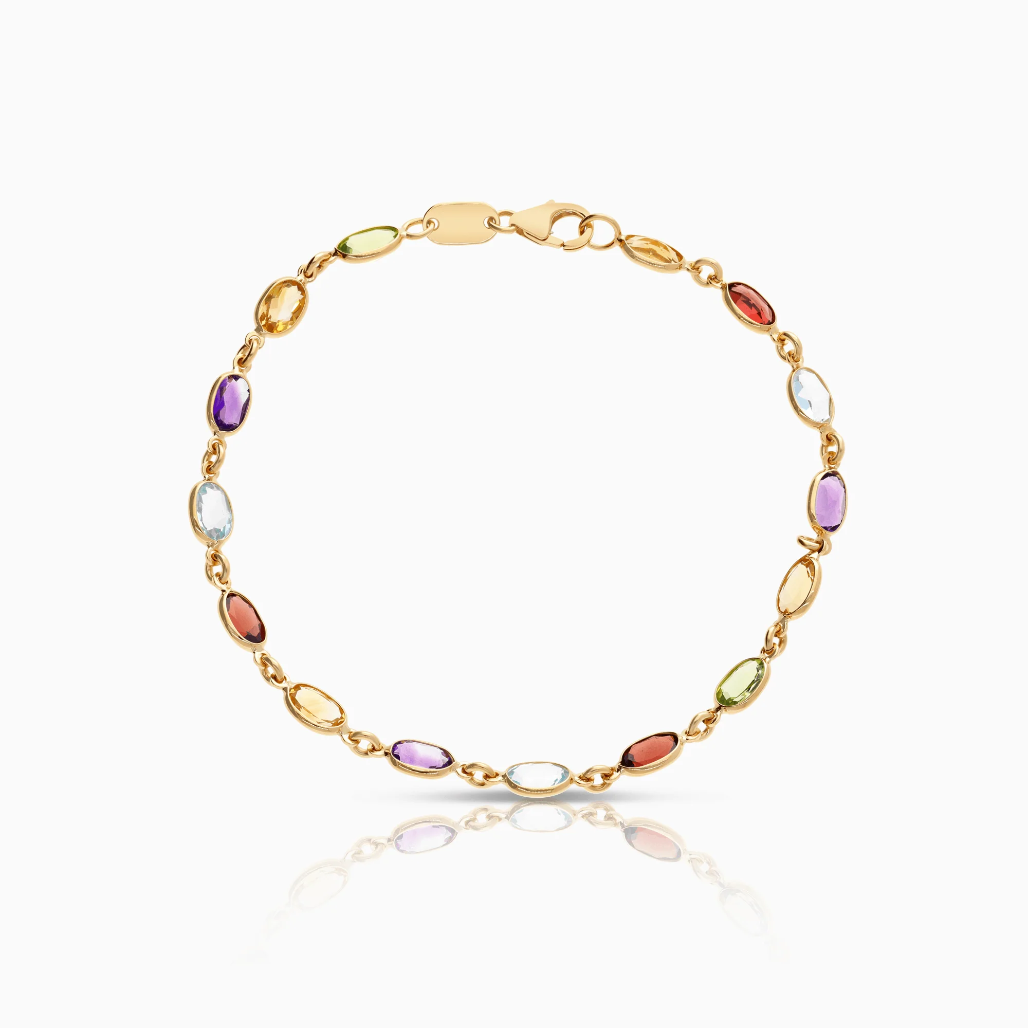 Gold Bracelet with Colored Cubic 4.24g 18K Gold