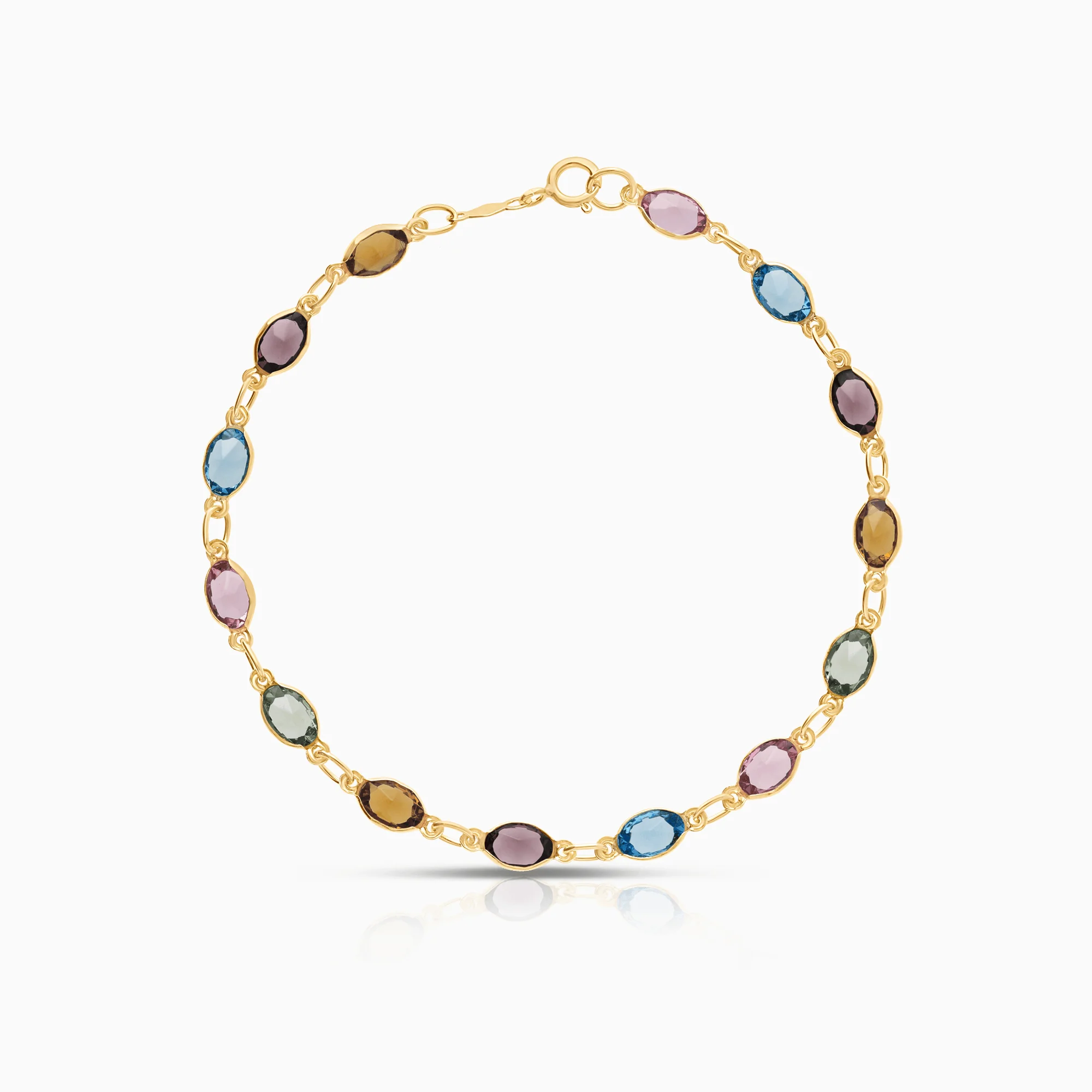 Gold bracelet with colored stones 2.79g 18K gold