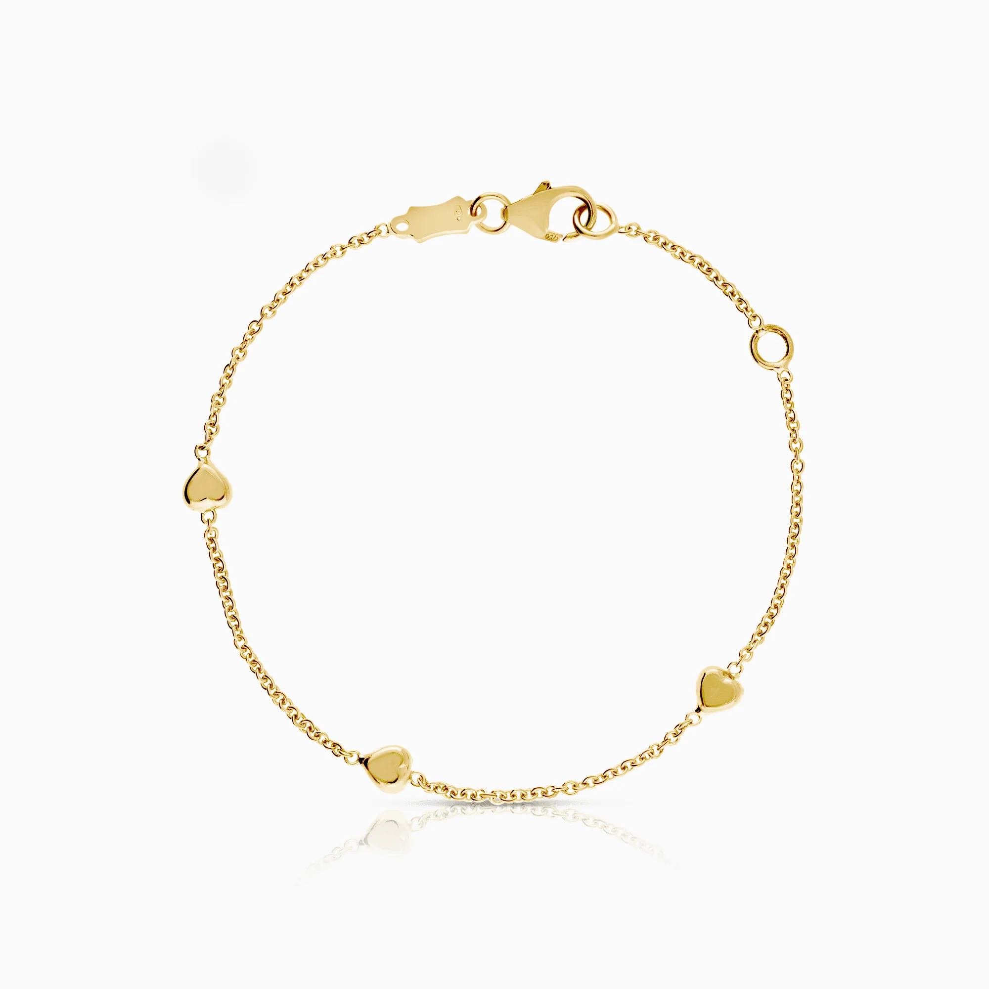 Gold bracelet with hearts 1.93g 18K gold