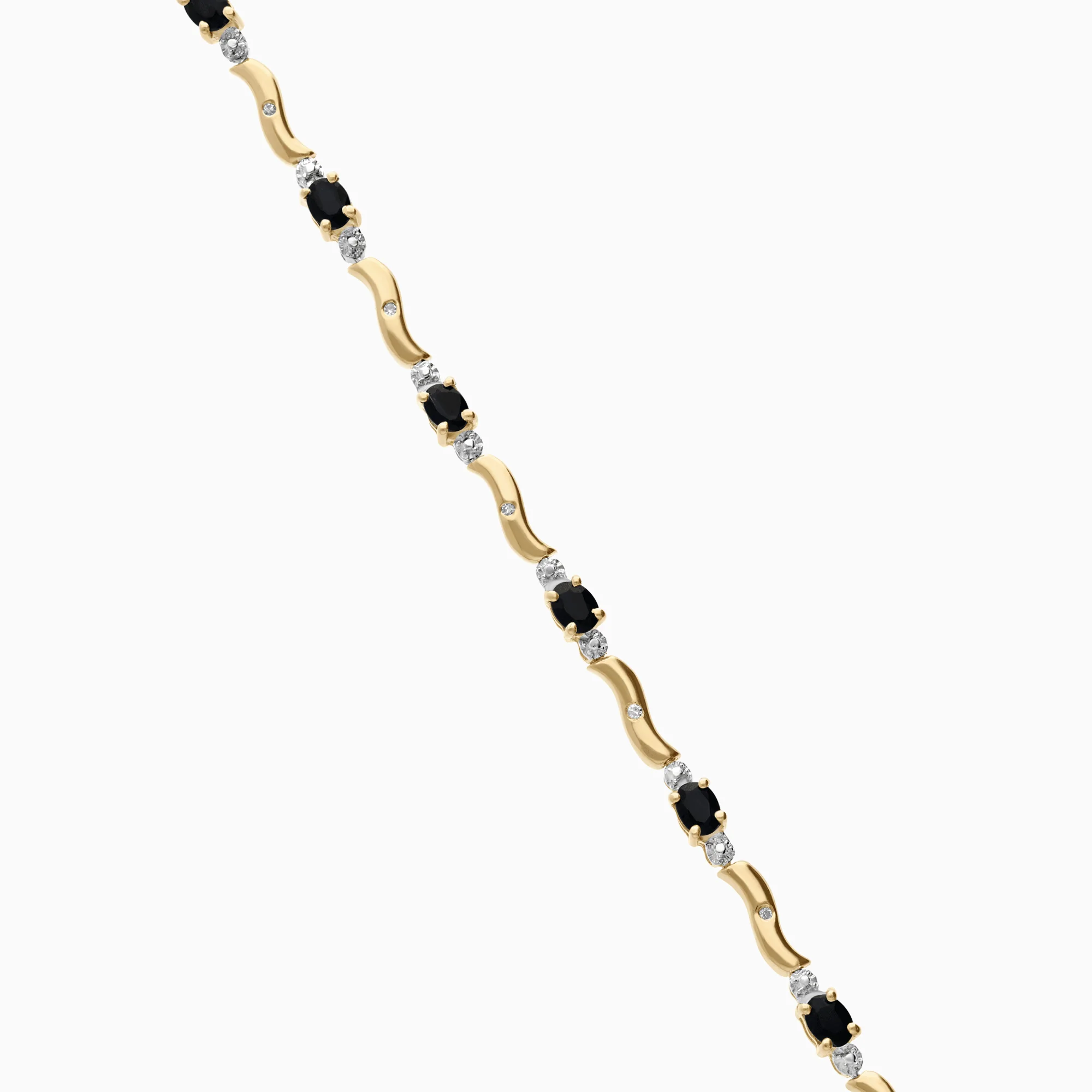 Gold bracelet with sapphires/diamonds 6.6g 18K gold