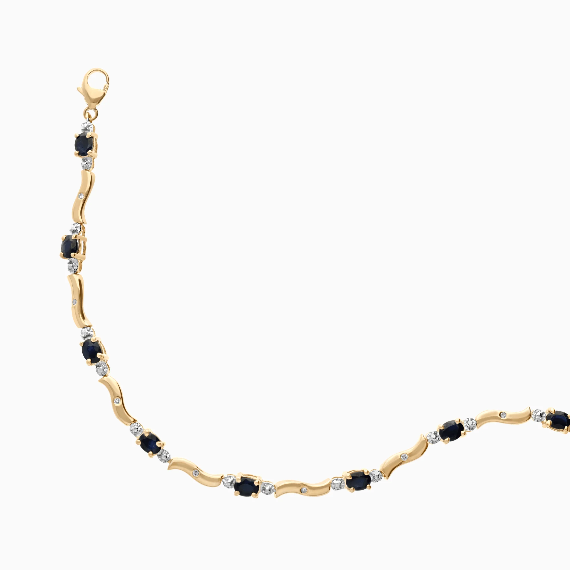 Gold bracelet with sapphires/diamonds 6.6g 18K gold - Image 2