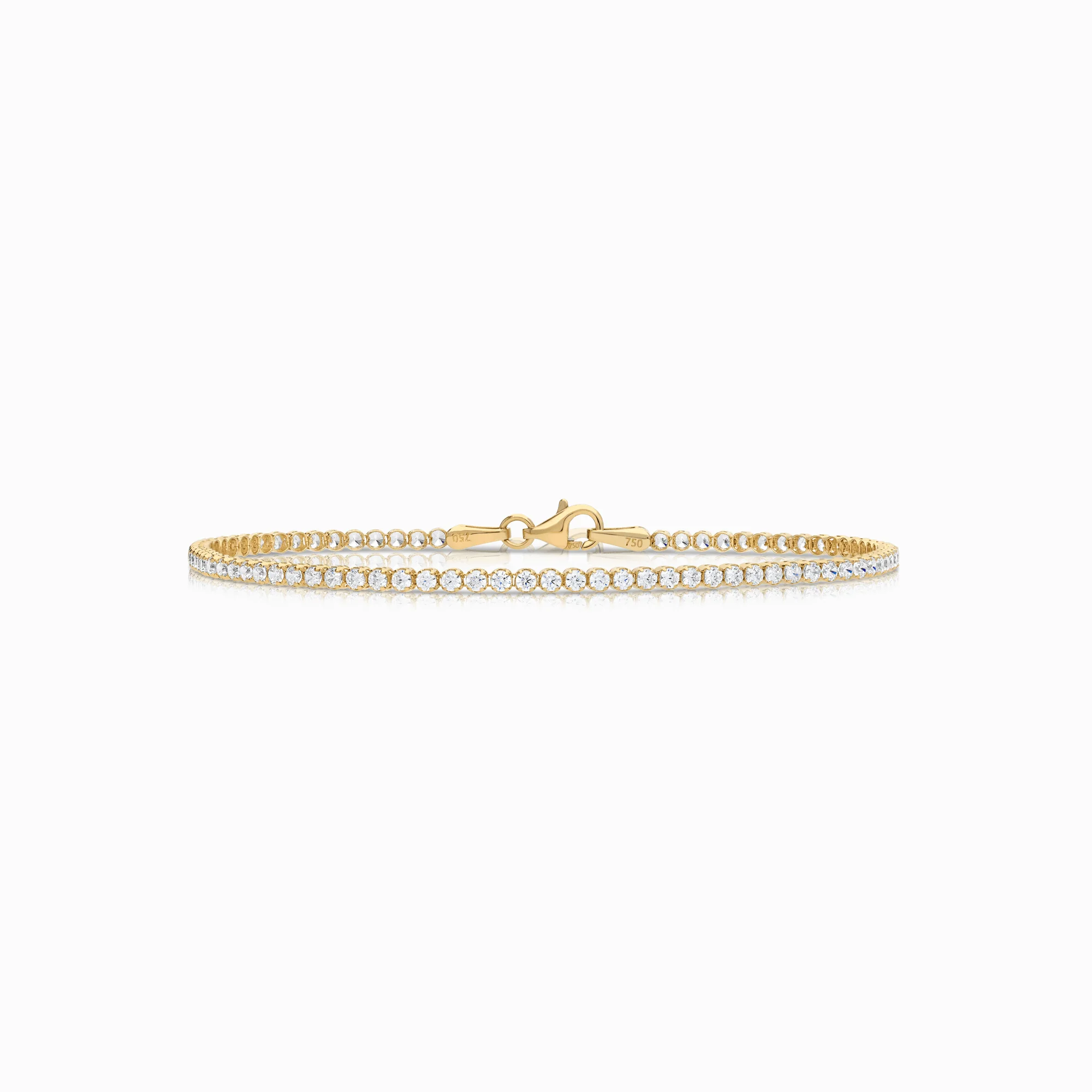 Gold bracelet with white cubic stones 3.04g 18K gold