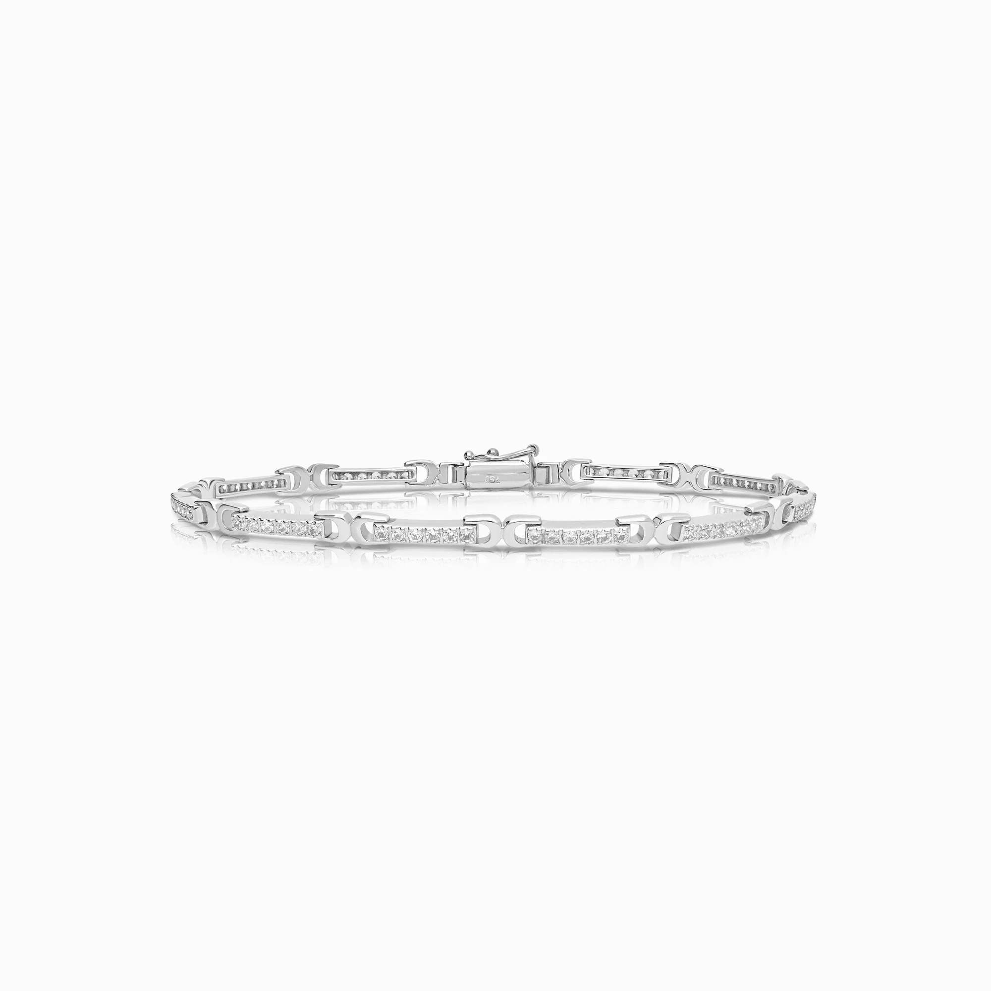 Gold bracelet with white cubic zirconia 10.45g 18K white gold