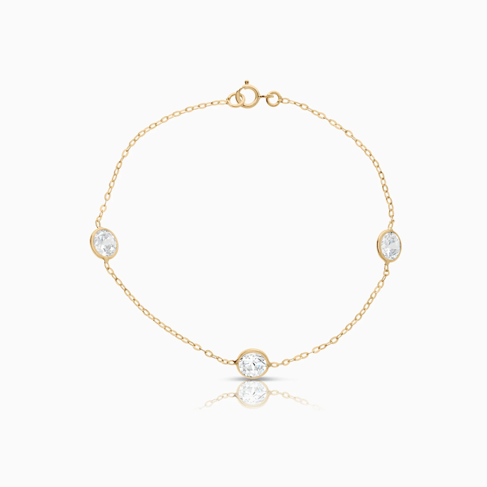 Gold bracelet with white stones 1.61g 18K gold