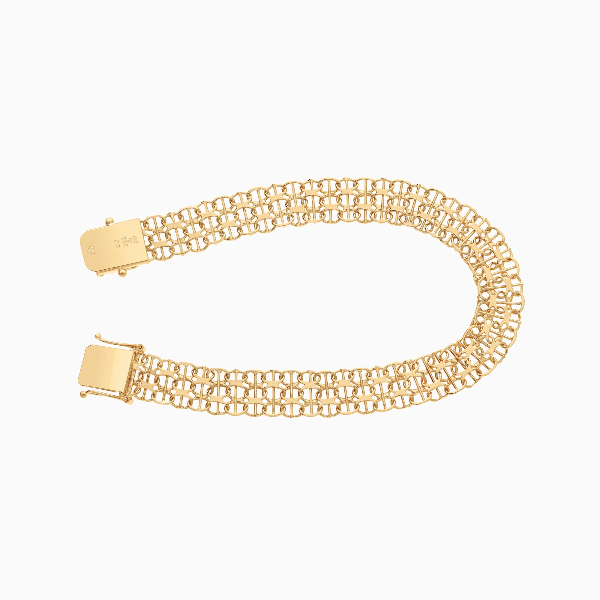 Gold bracelet X-link with bar 10.88g 18K gold - Image 2