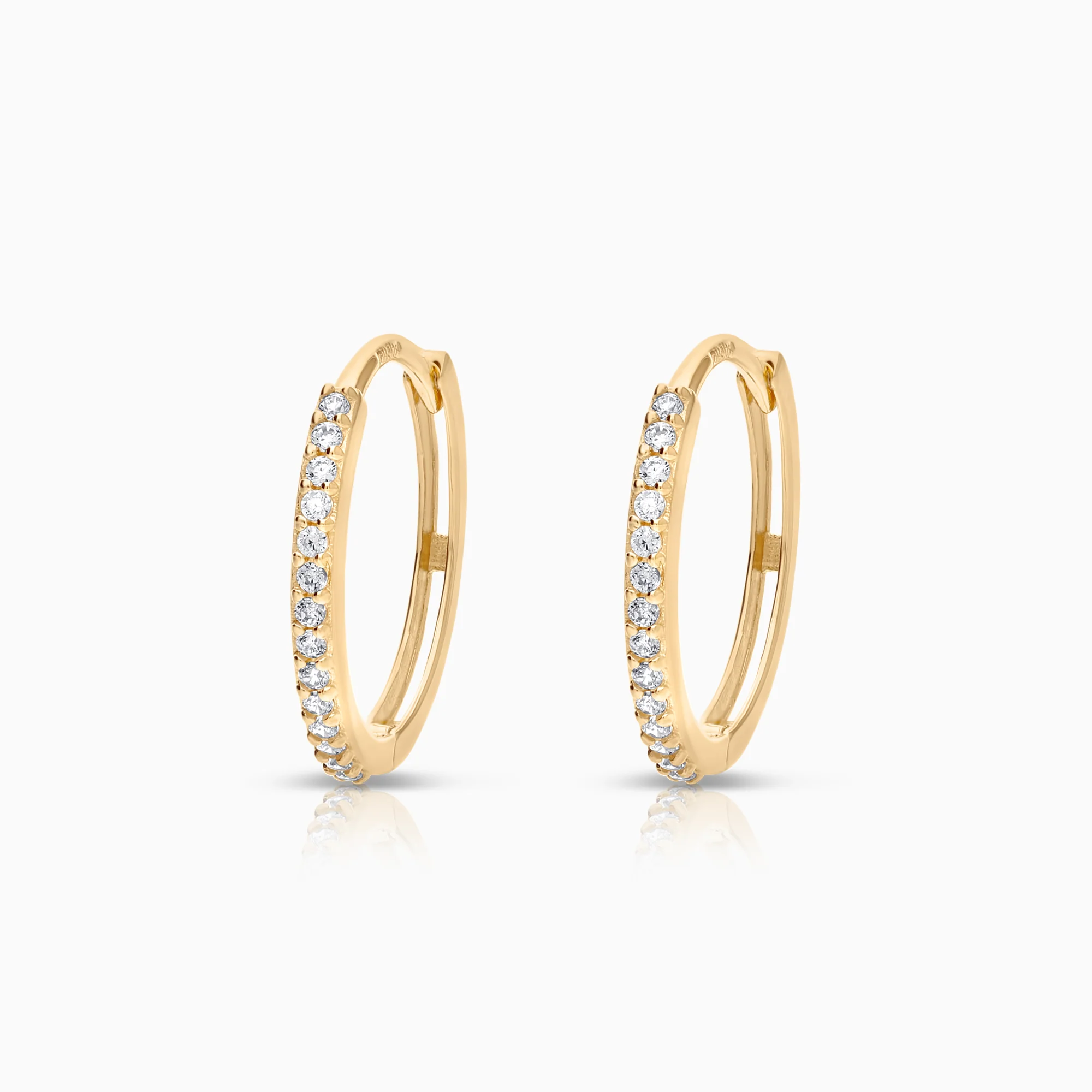 Gold hoops with cubic zirconia 1.27g 18K gold