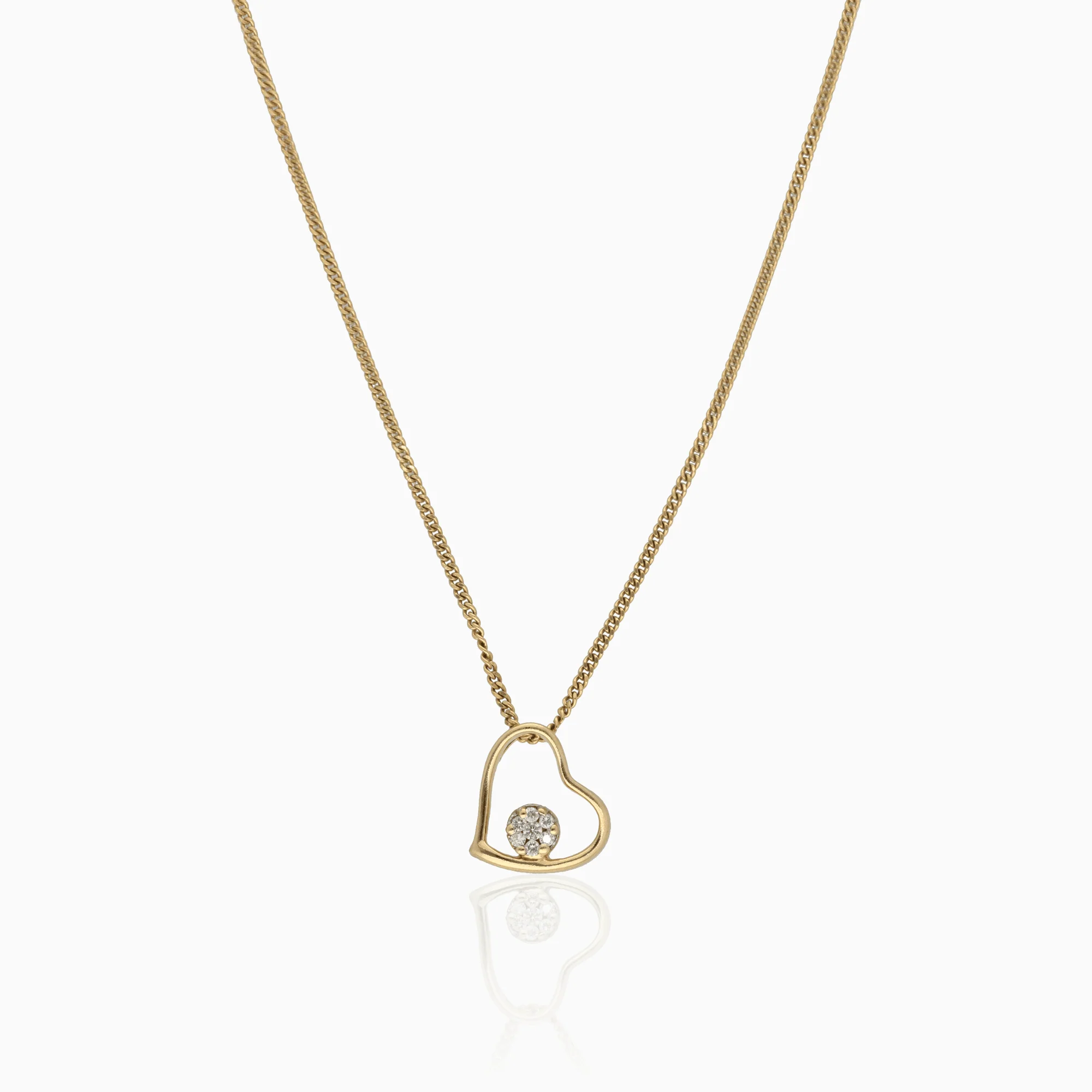 Gold necklace with diamond pendant 0.06ct 18K