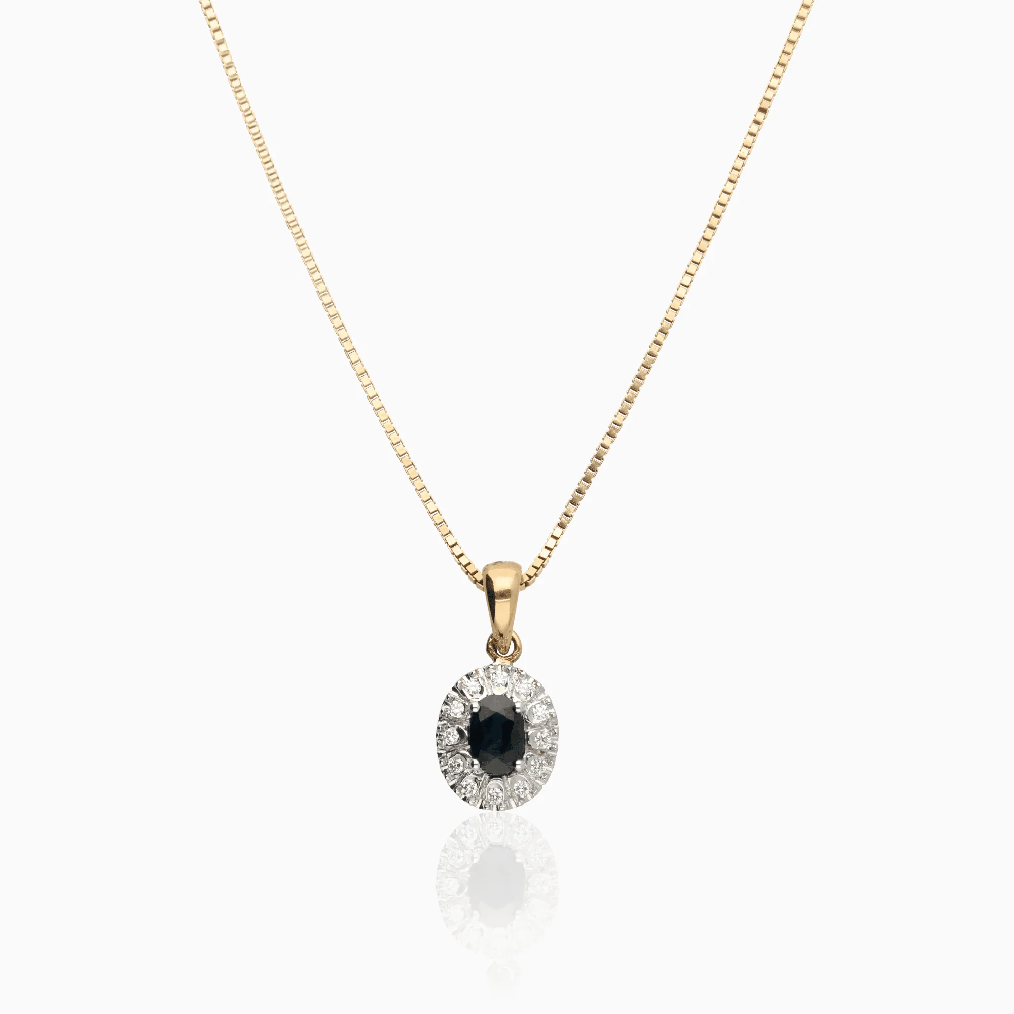 Gold necklace with gemstone pendant 0.58ct 18K