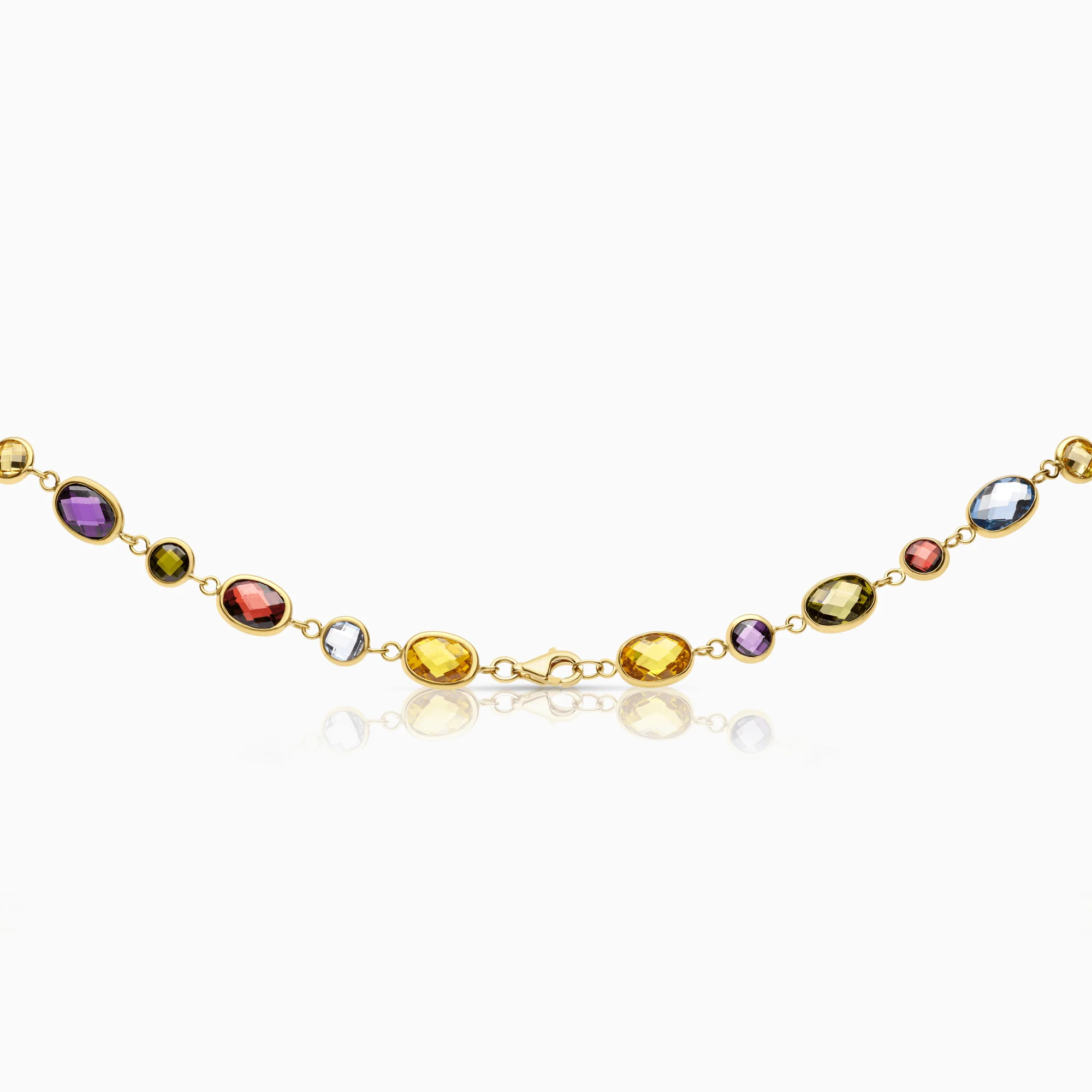 Gold necklace with colored stones 16.15g 18K gold - Image 2